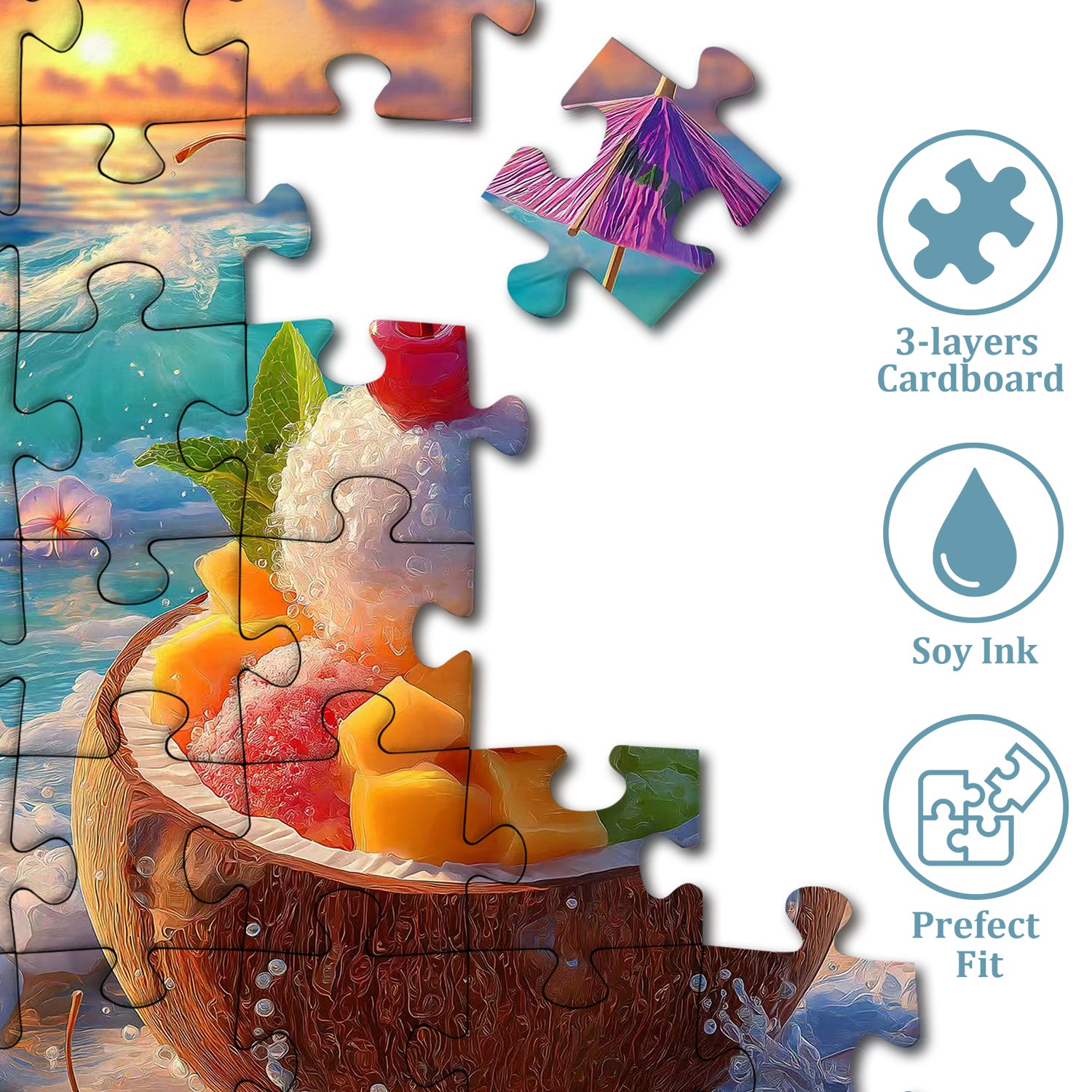 Puzzle Coucher de Soleil Glace à la Noix de Coco 1000 Pièces