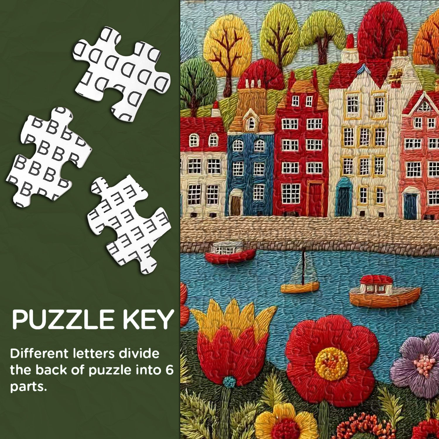 Puzzle con fiume in fiore, 1000 pezzi