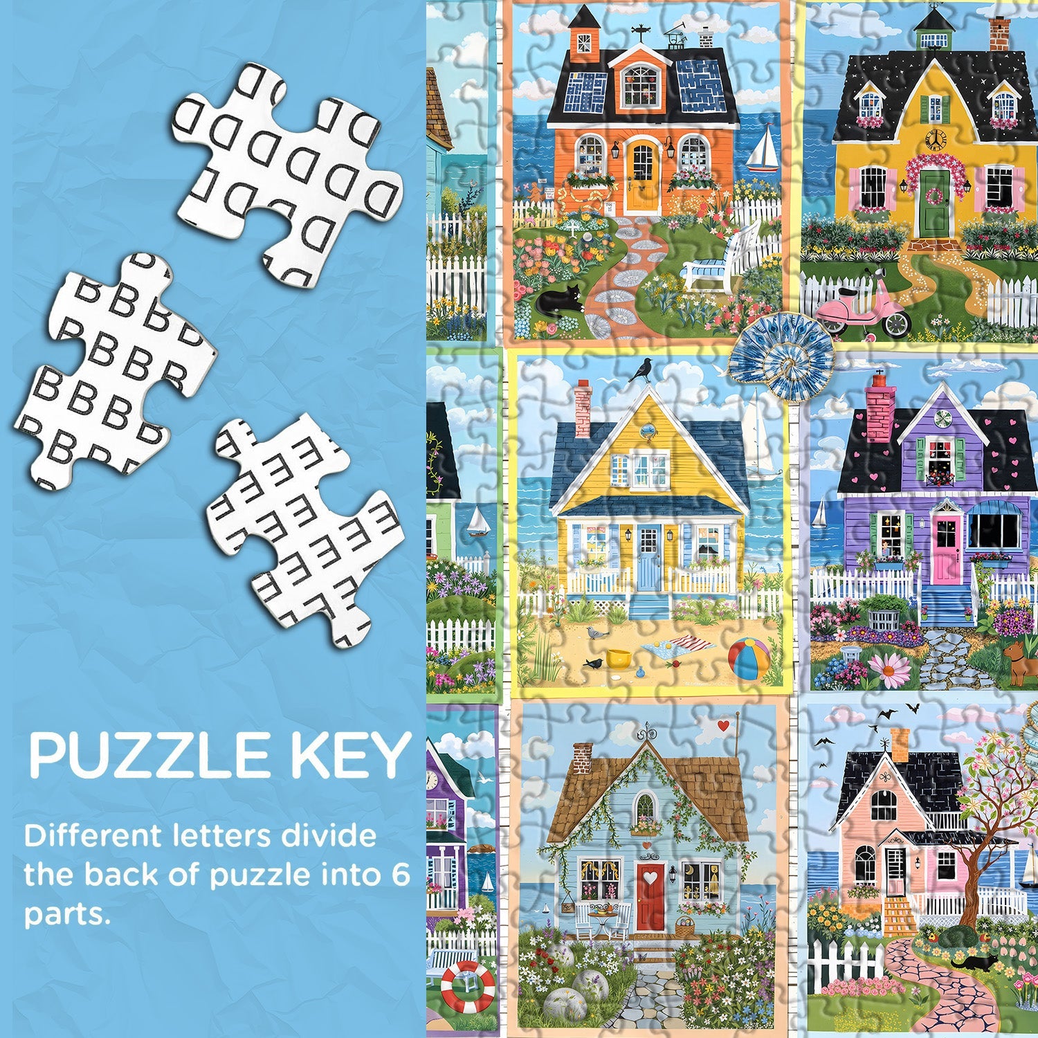 Coastal Cottage Collage Jigsaw Puzzle 1000 Pieces
