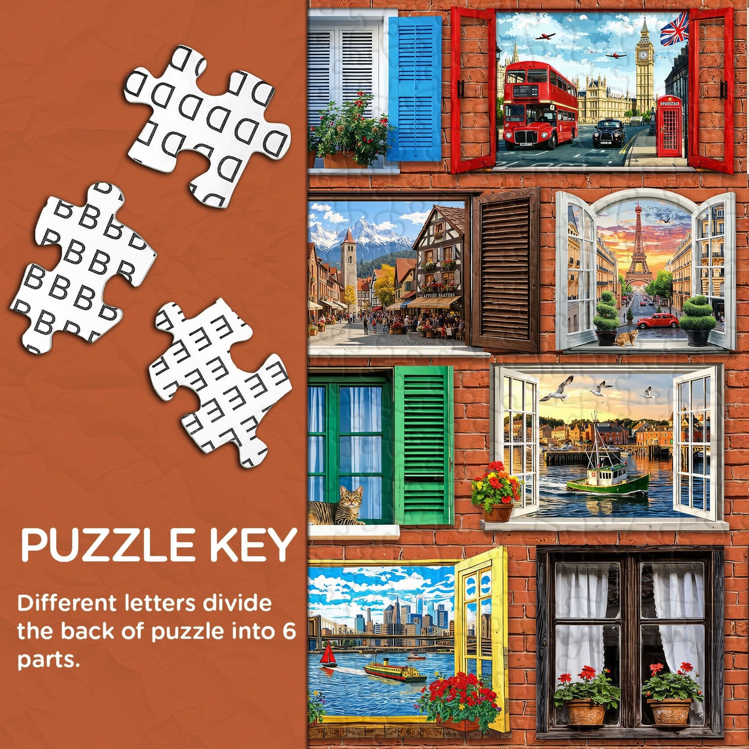 Welt durch Fenster Puzzle 1000 Teile