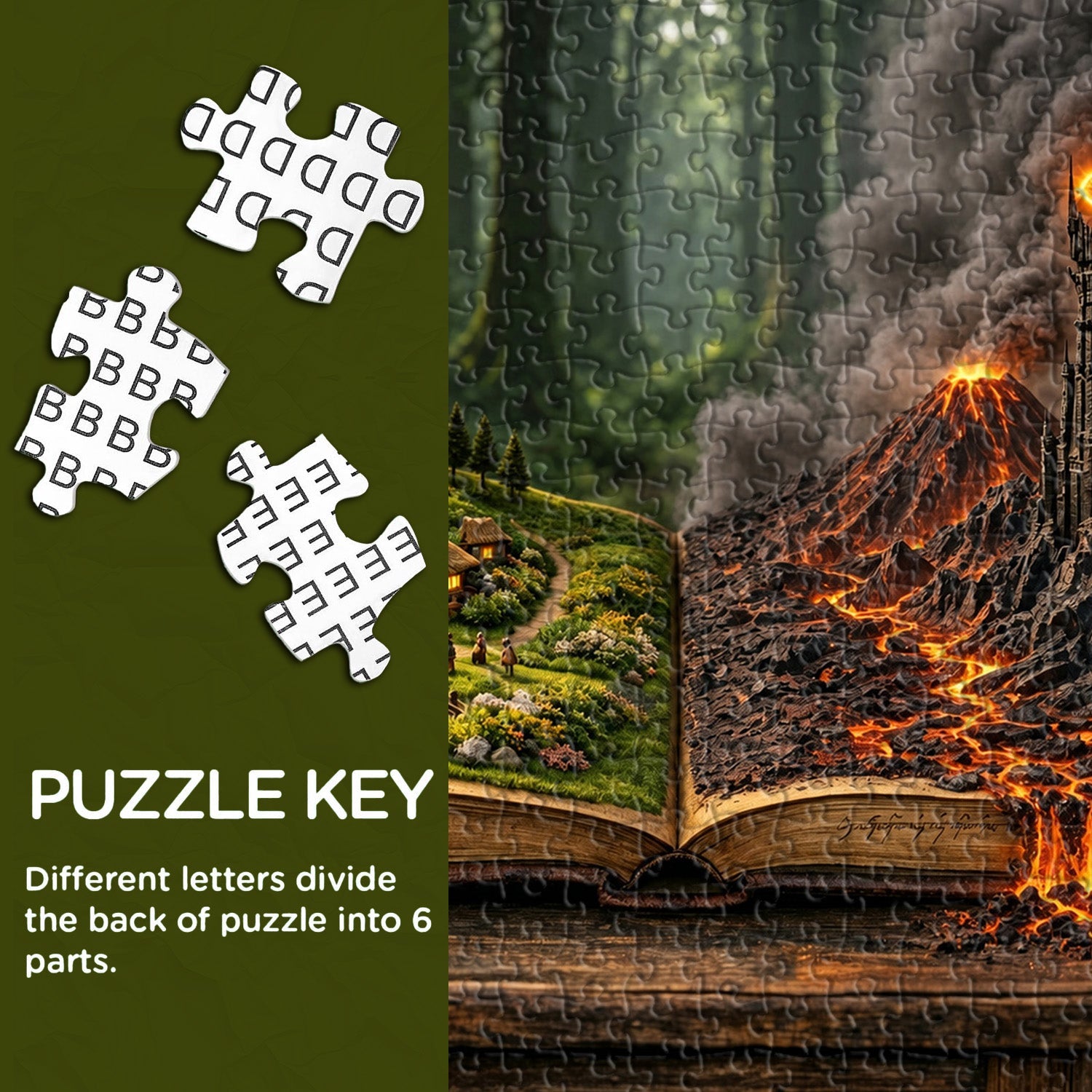 Mittelerde in einem Buch Puzzle 1000 Teile