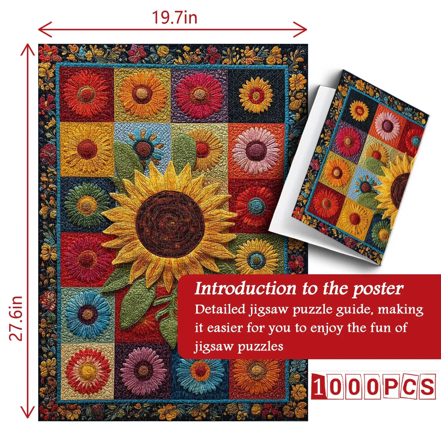 Sunflowers Patchwork Puzzle 1000 Pizzle 1000