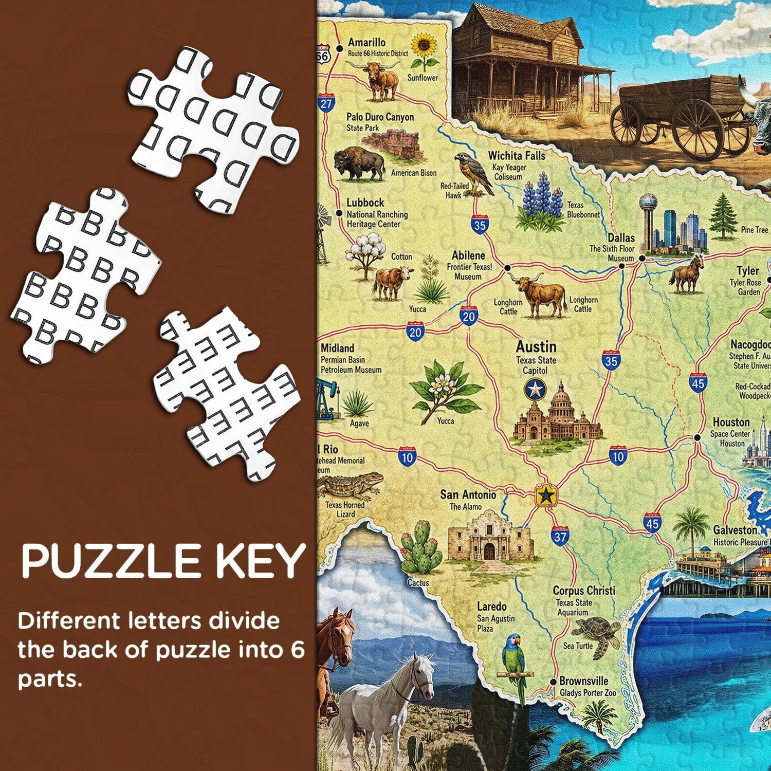Wild West Map Jigsaw Puzzle 1000 Pieces