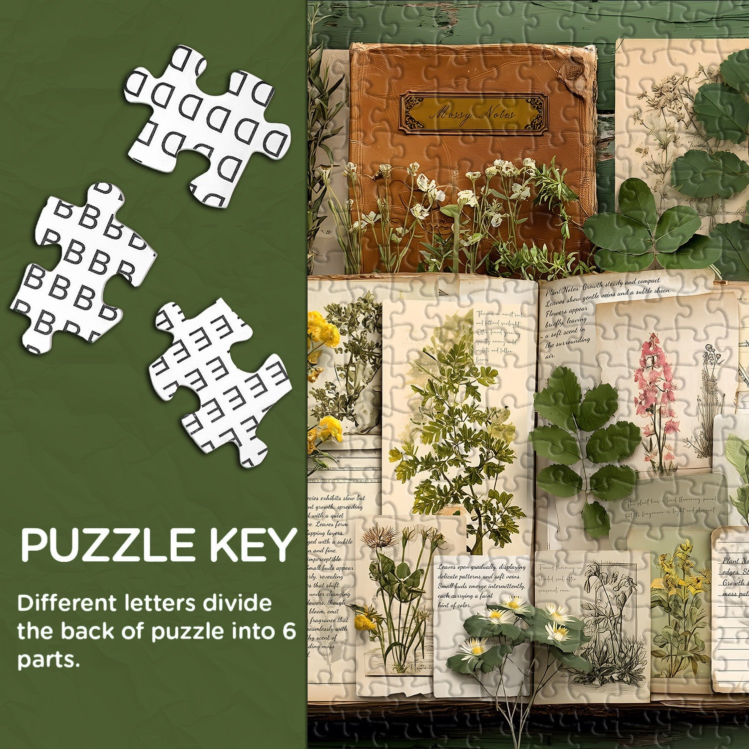 Vintage Botanical Diary Jigsaw Puzzle 1000 Pieces