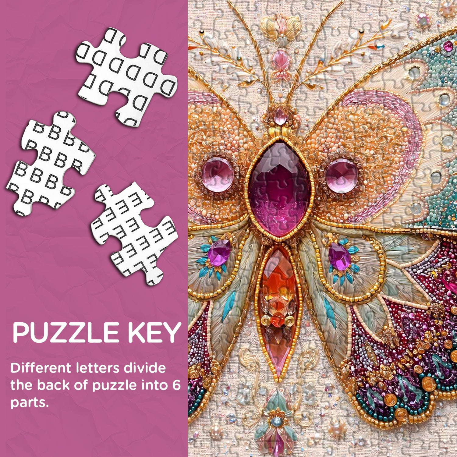 Puzzle con farfalla ingioiellata, 1000 pezzi