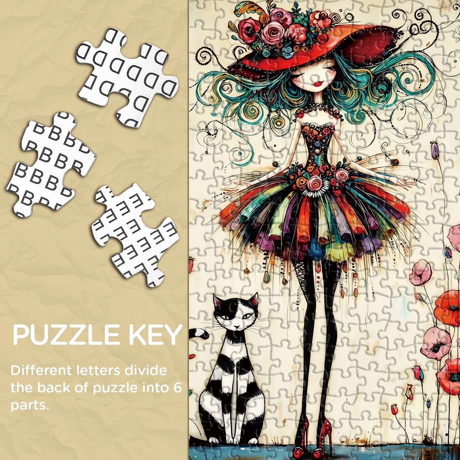 Flower Hat Lady Jigsaw Puzzle 1000 Pieces