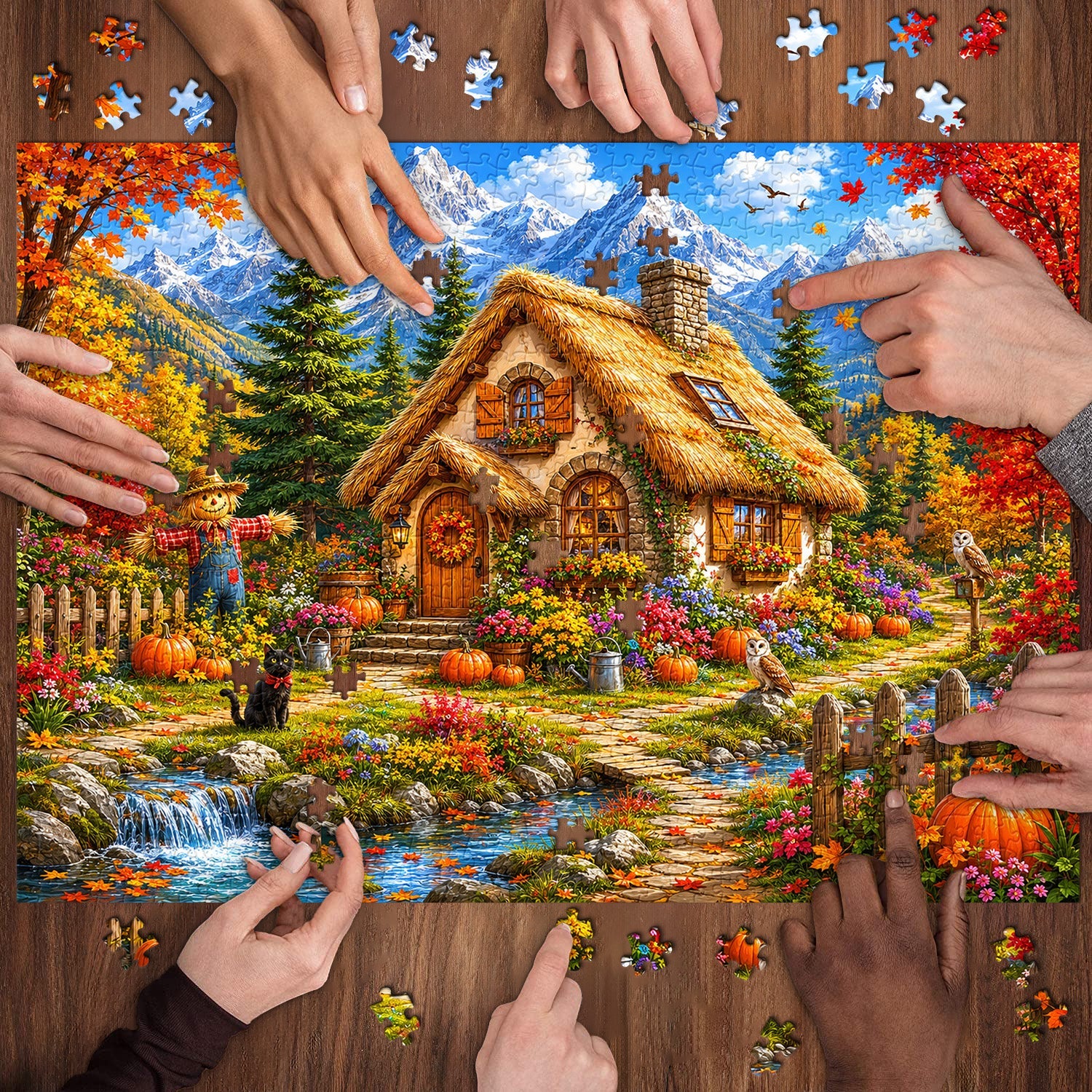 Herbst-Kürbis-Cottage-Puzzle, 1000 Teile