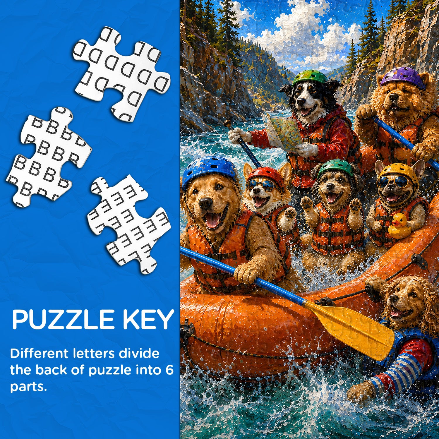 Rafting Pups Adventure Jigsaw Puzzle 1000 Pieces