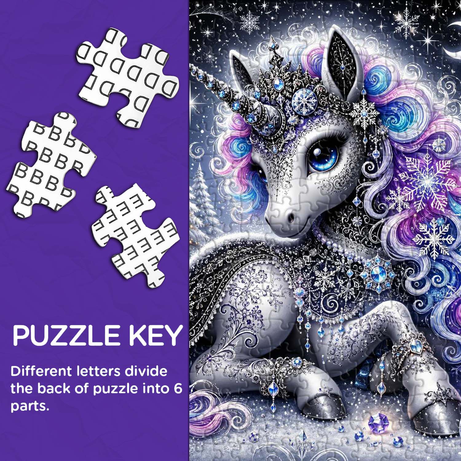 Starry Frost Unicorn Jigsaw Puzzle 1000 Pieces