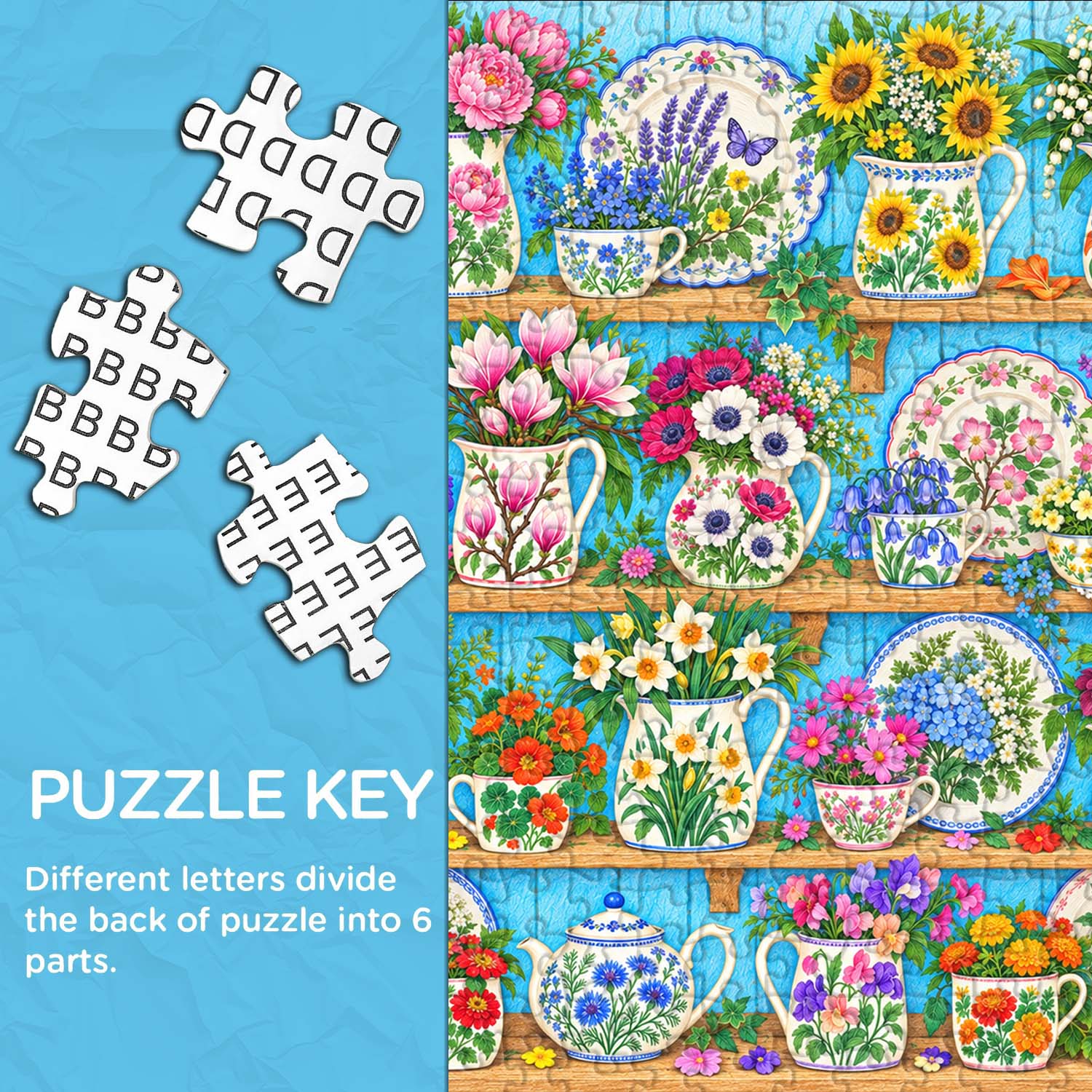 Shelf of Blooms Jigsaw Puzzle 1000 Pieces