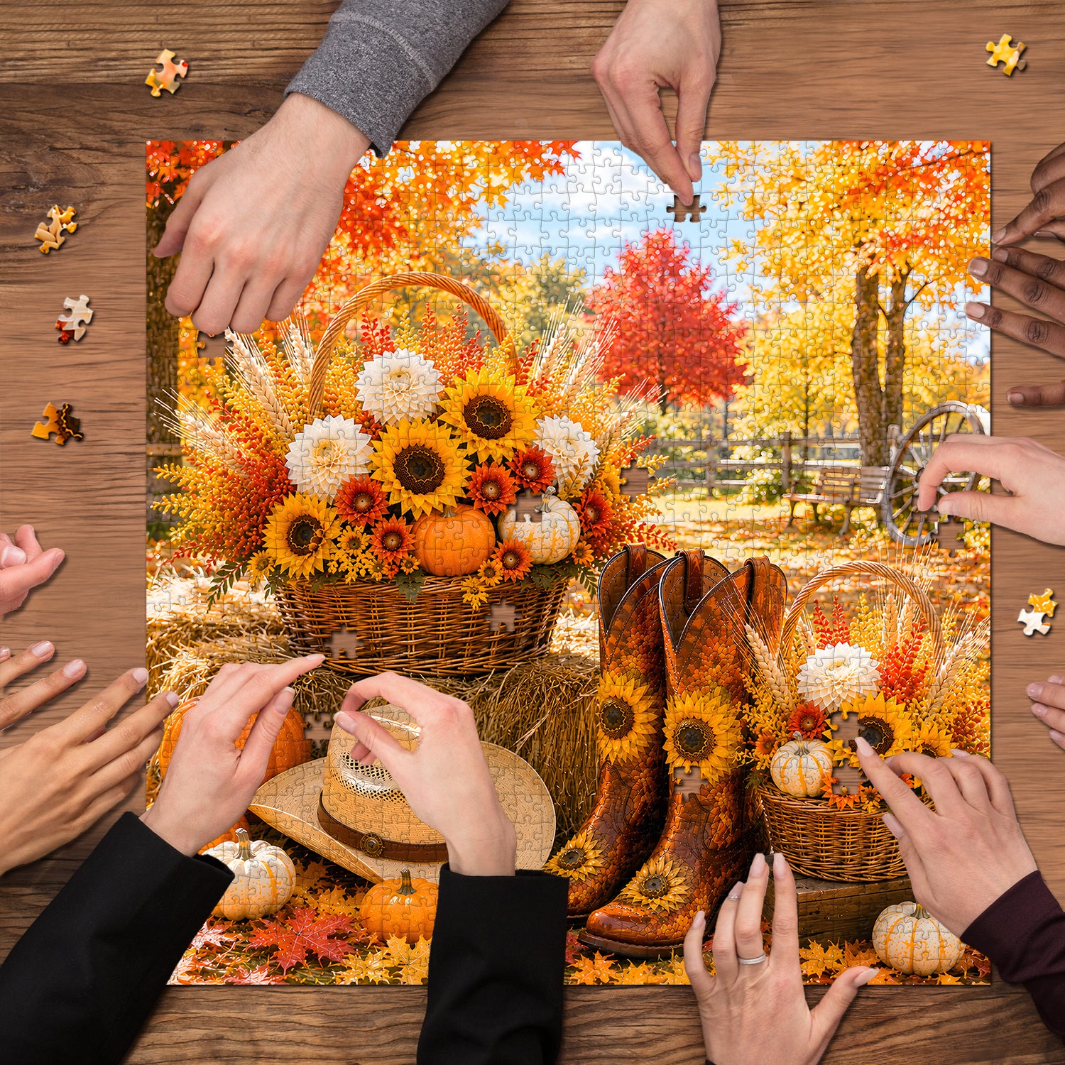 Golden Fall Market Jigsaw Puzzle 1000 Pieces