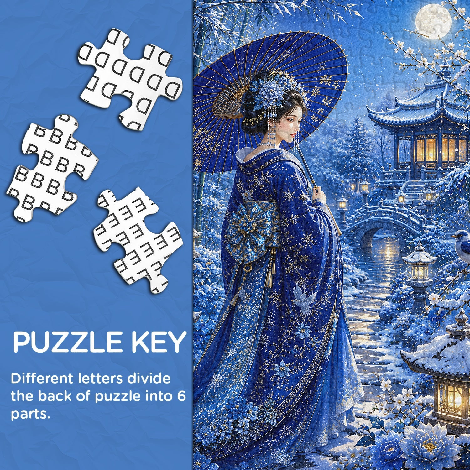 Snow Moon Garden Jigsaw Puzzle 1000 Pieces