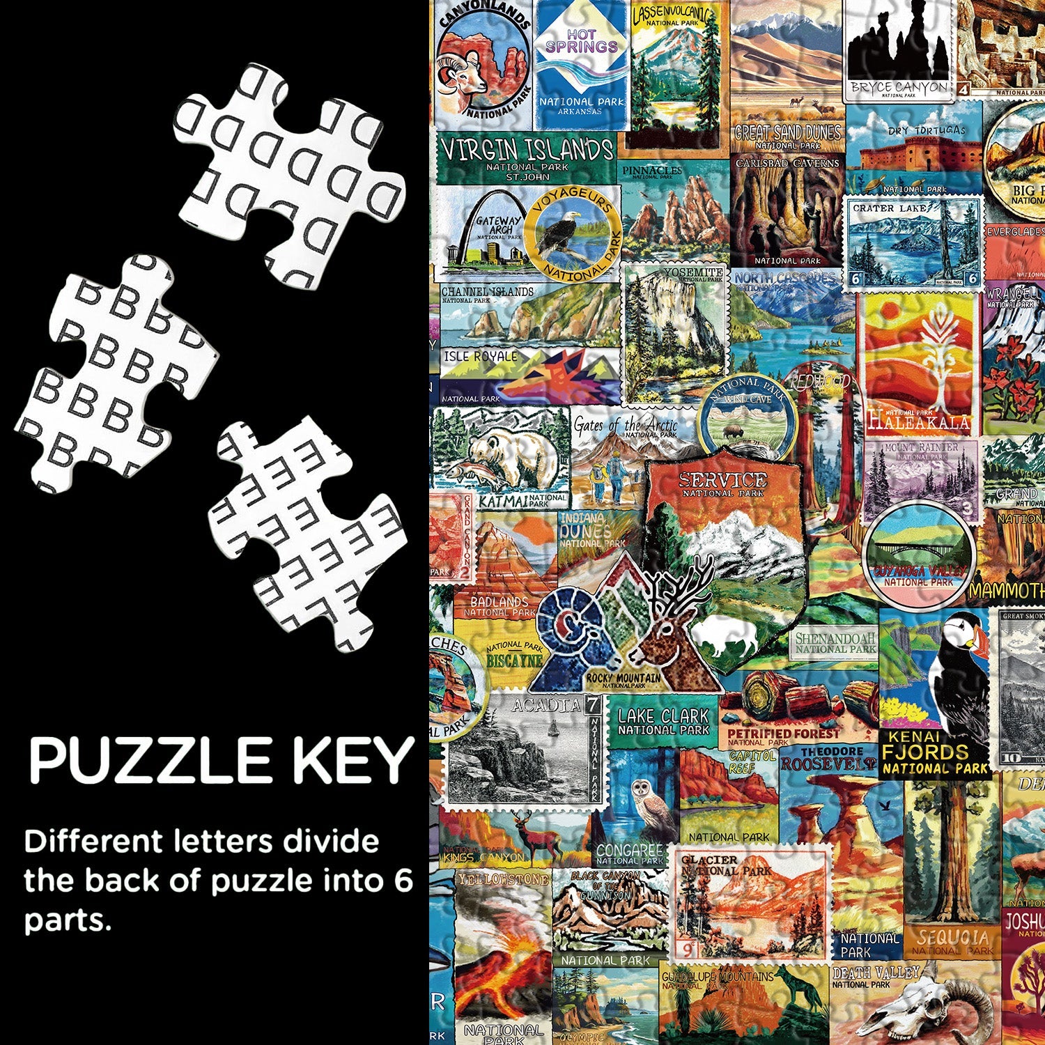 National Park Stamps Jigsaw Puzzle 1000 Pieces