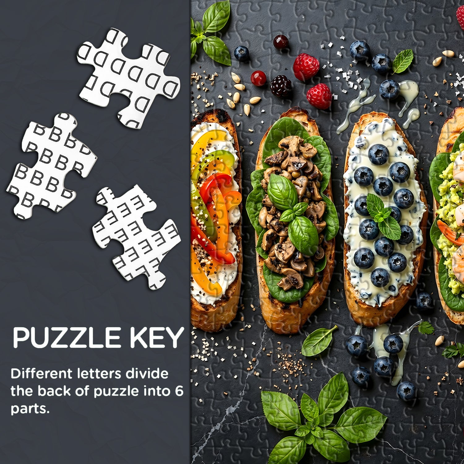 Assorted Bruschetta Jigsaw Puzzle 1000 Pieces