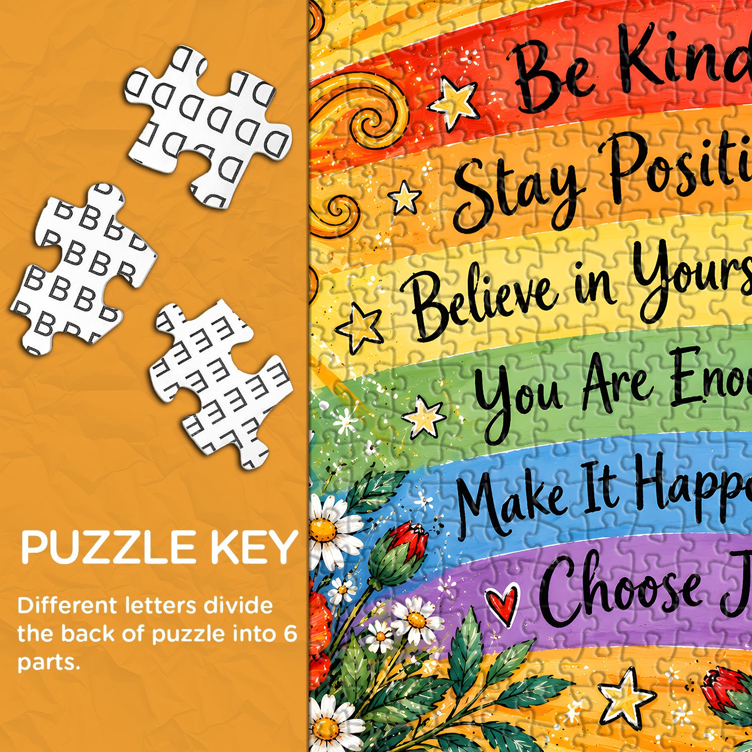 Rainbow Affirmations Jigsaw Puzzle 1000 Pieces
