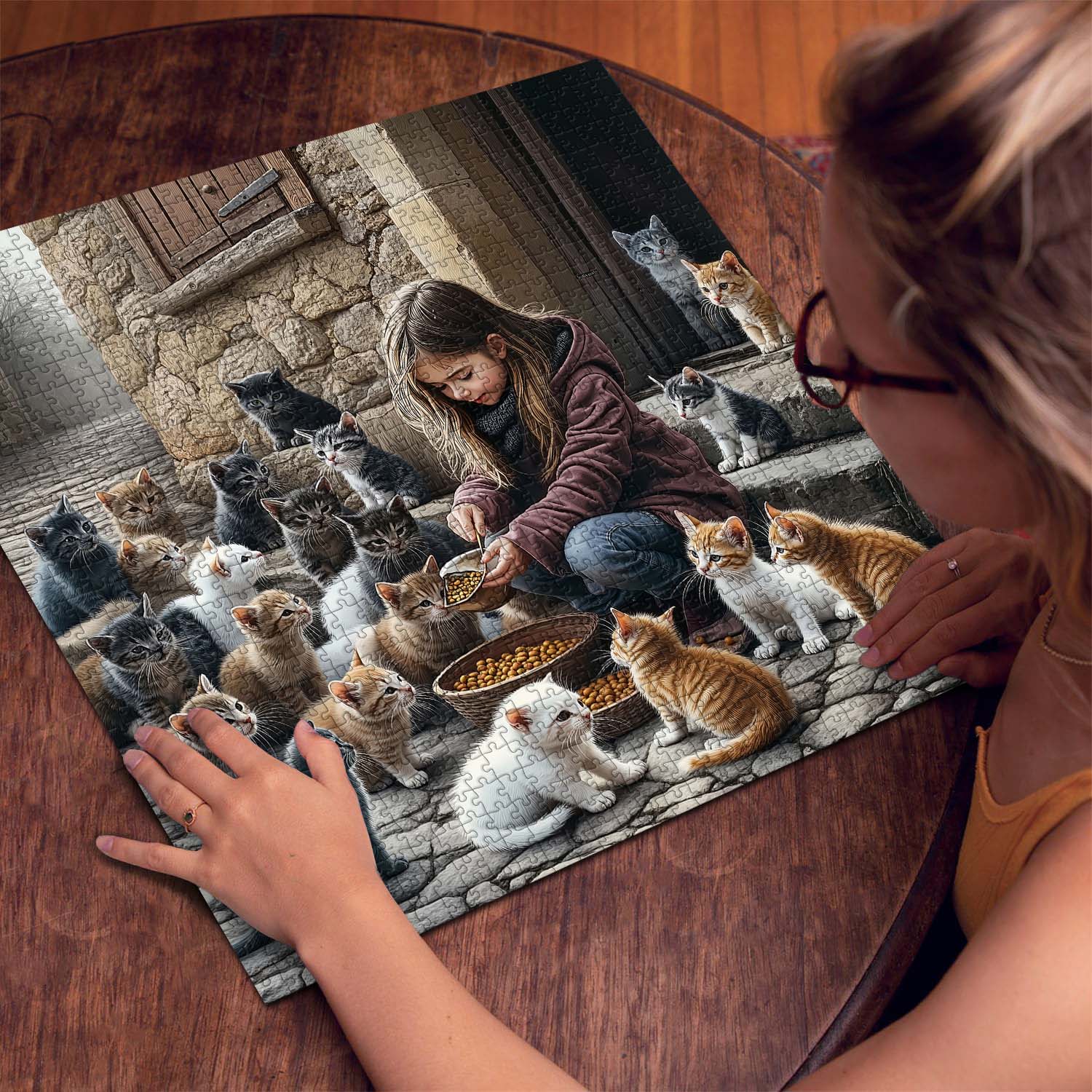 Kittens' Mealtime Jigsaw Puzzle 1000 Pieces