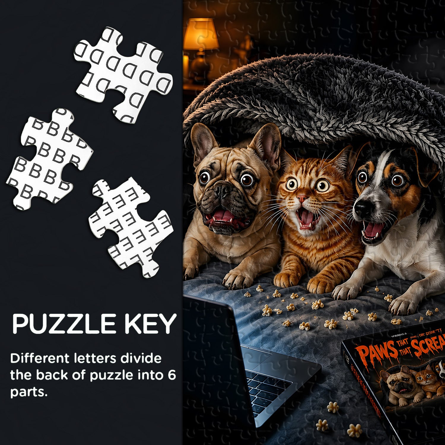 Fur-baby Horror Movie Night Jigsaw Puzzle 1000 Pieces