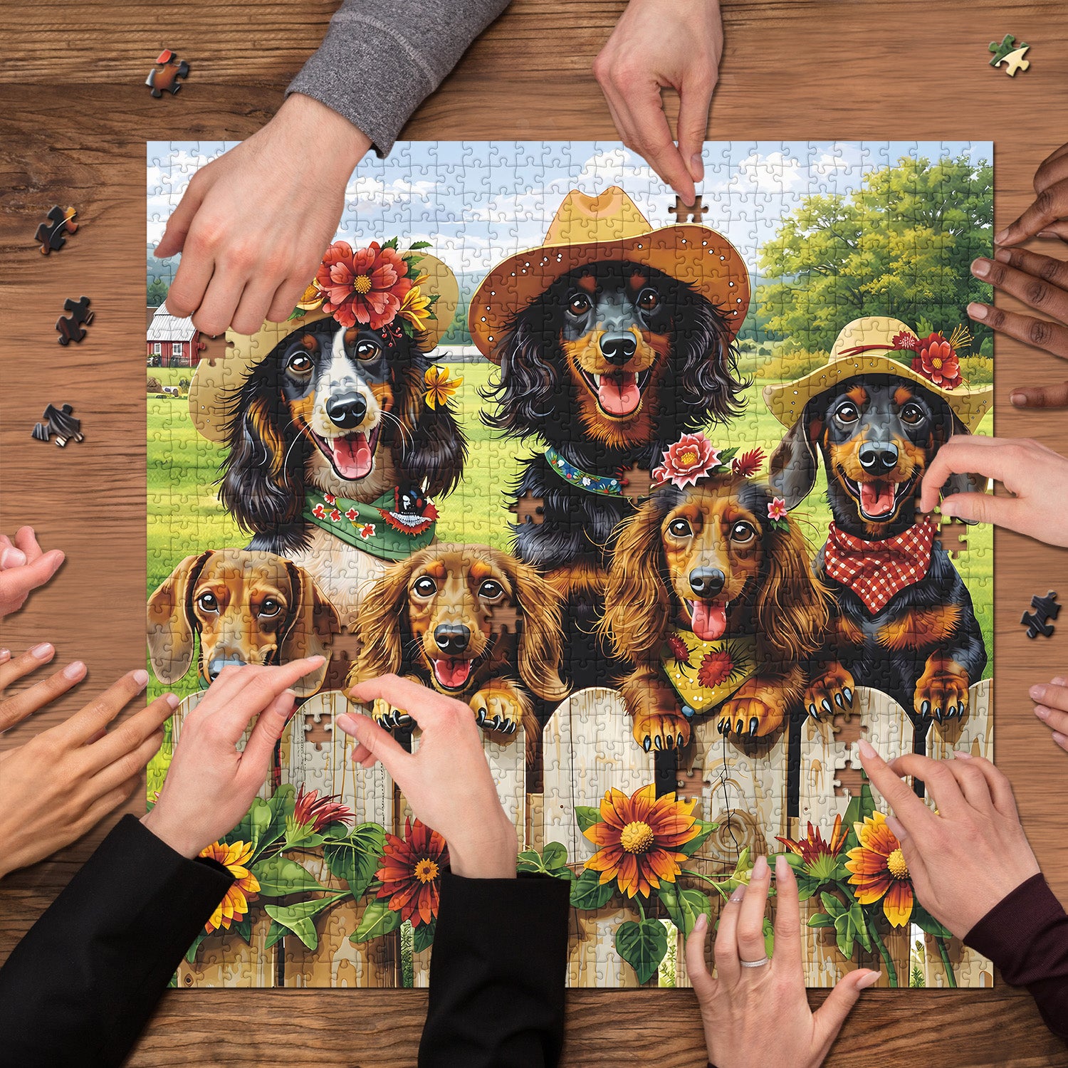 Dachshund Family Jigsaw Puzzle 1000 Pieces