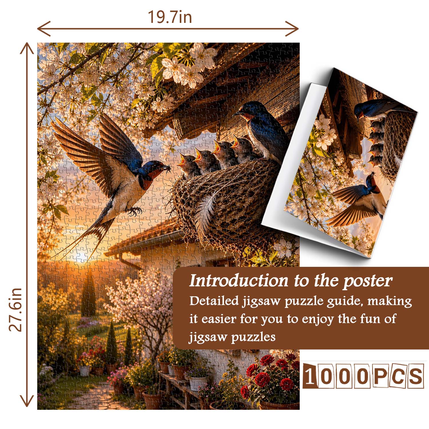 Spring Swallow Brood Jigsaw Puzzle 1000 Pieces