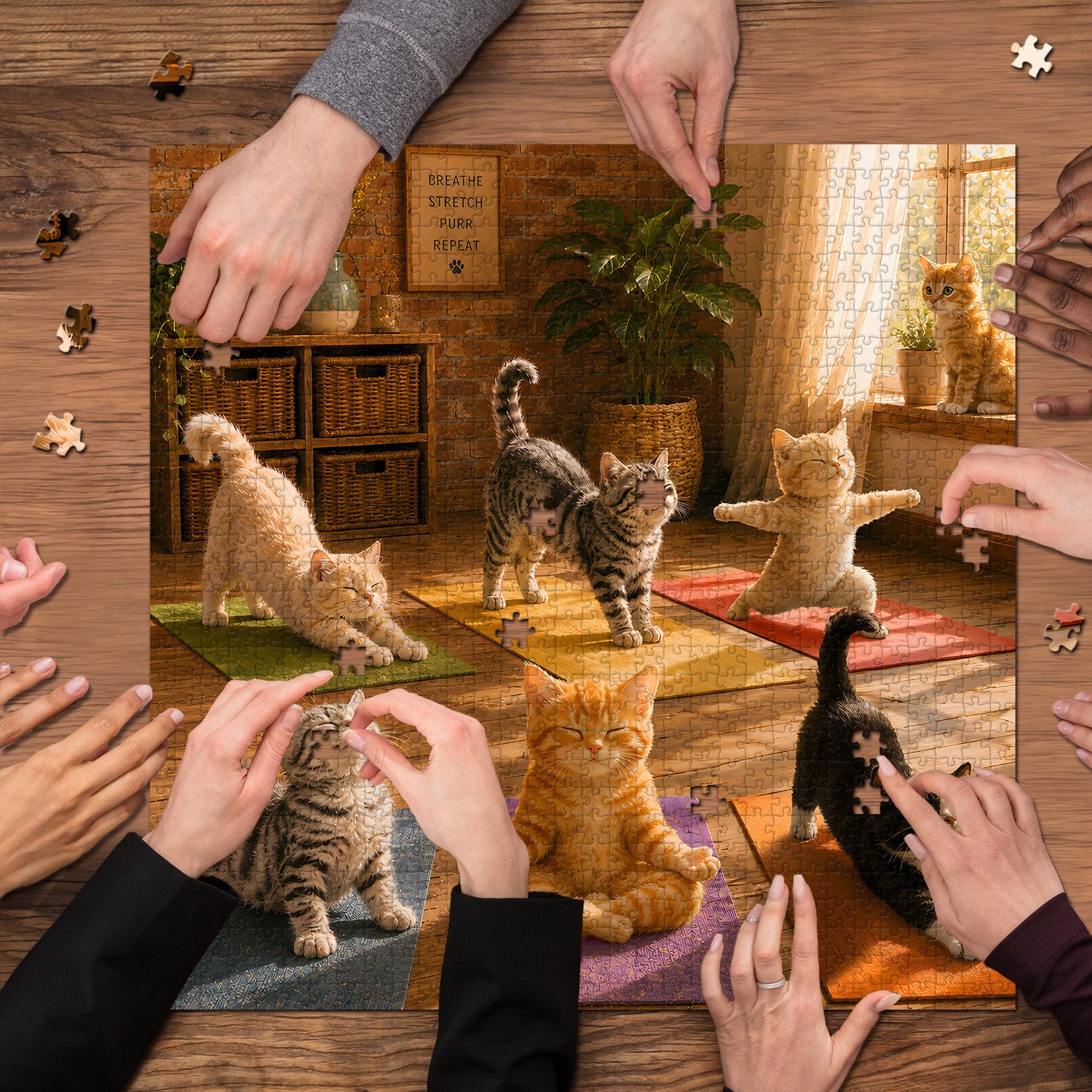 Kitten Yoga Session Jigsaw Puzzle 1000 Pieces
