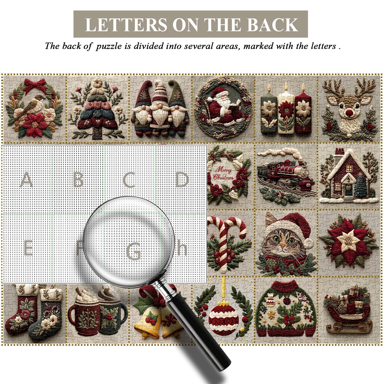 Vintage Christmas Stoff Fun Puzzle 1000 Stücke