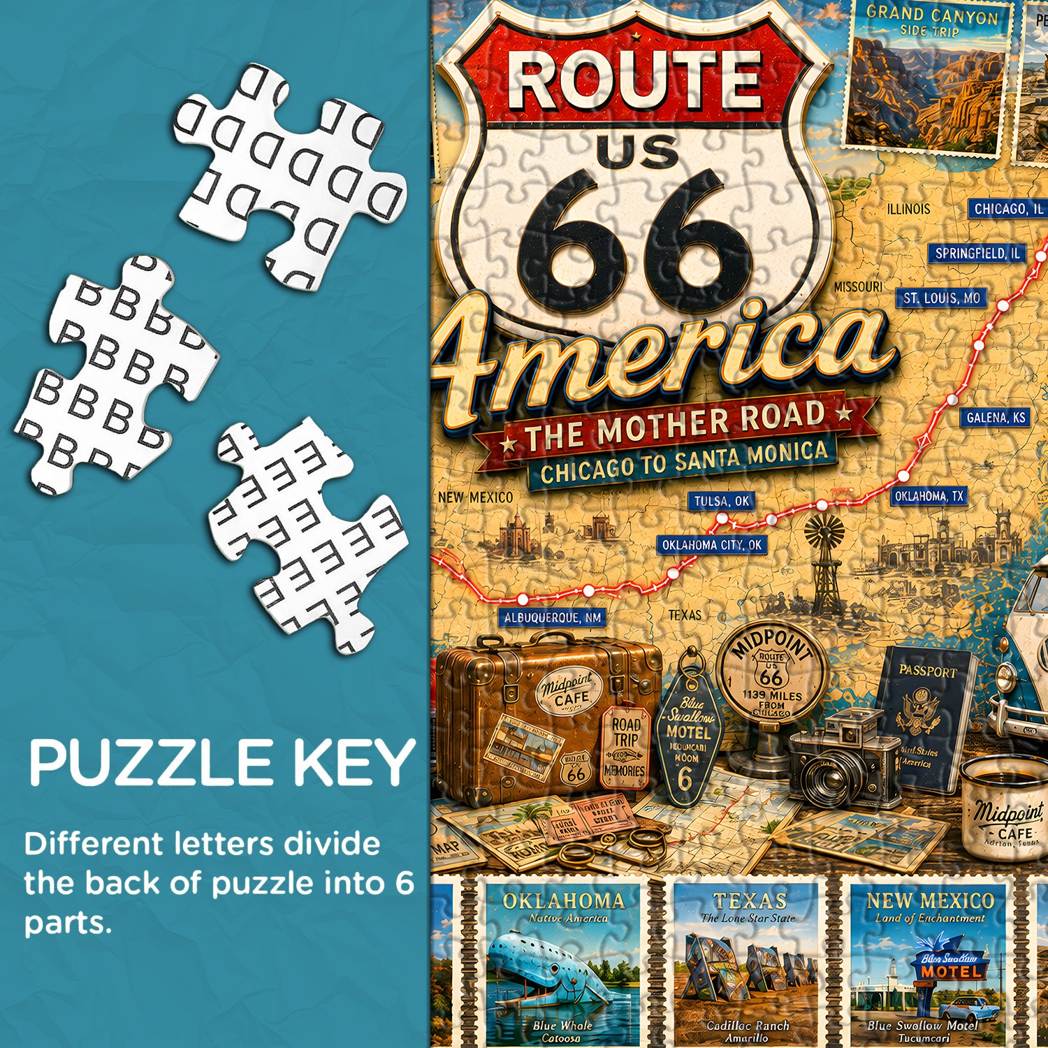 Route 66 Reisepuzzle 1000 Teile