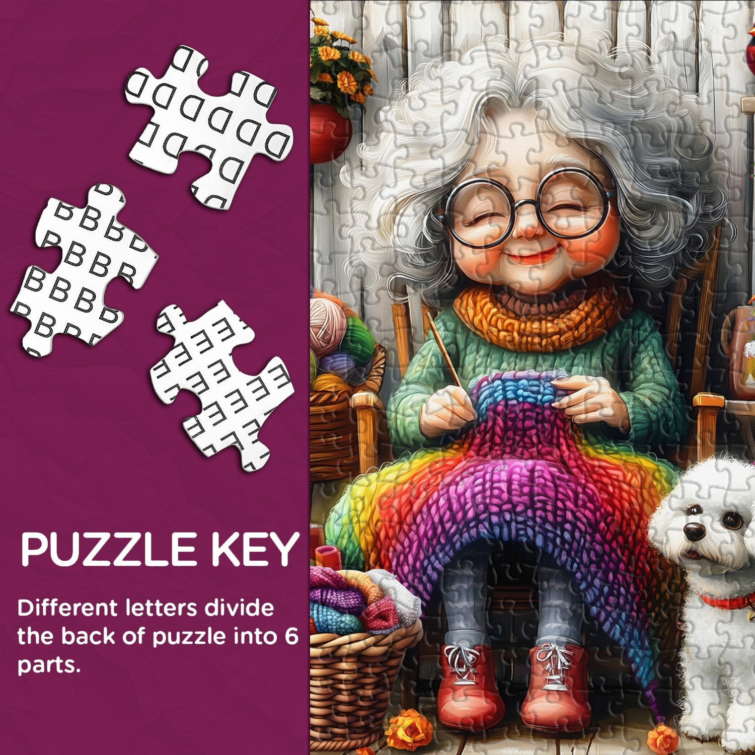 Puzzle en tricot douillet de grand-mère 1000 pièces