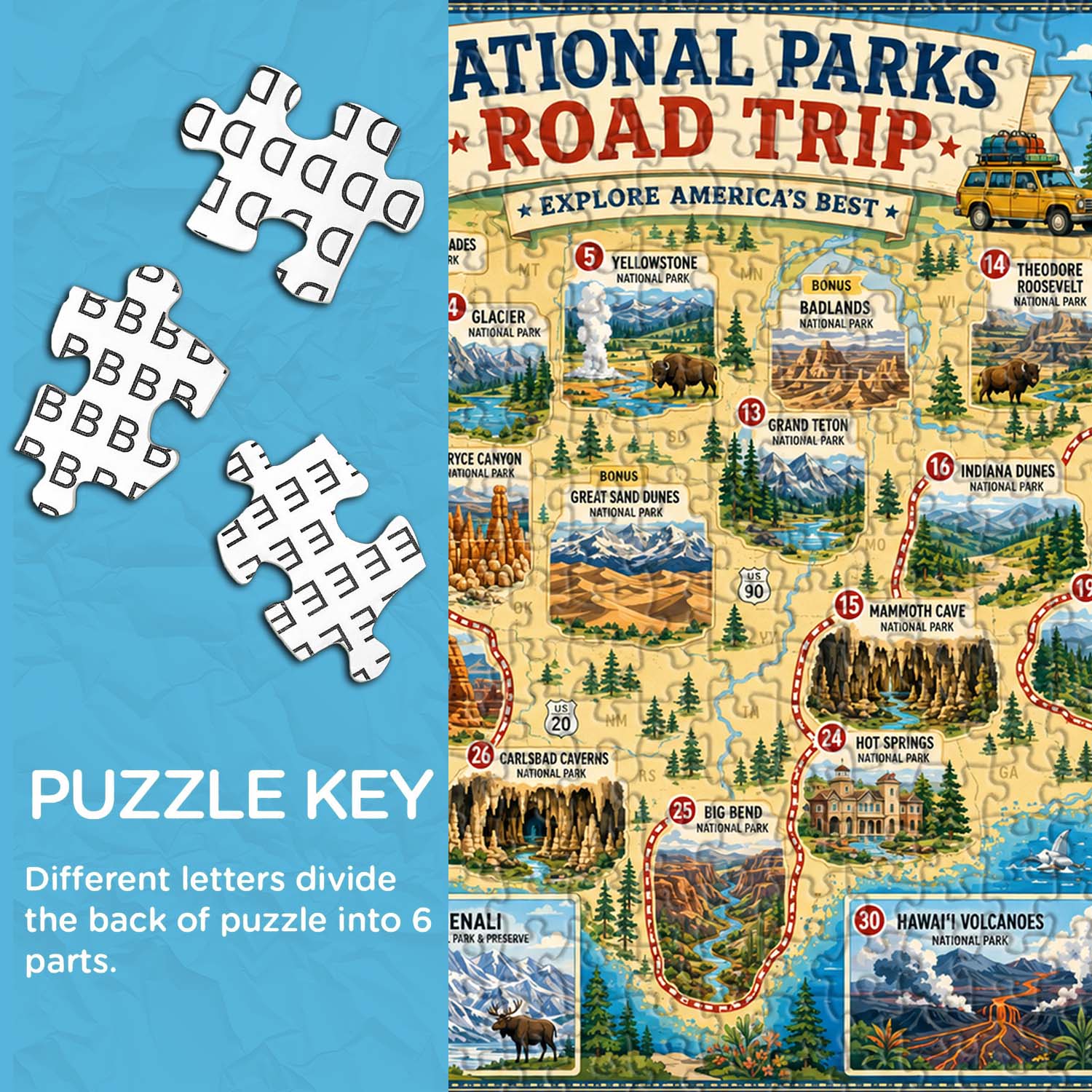 Explore National Parks Jigsaw Puzzle 1000 Pieces