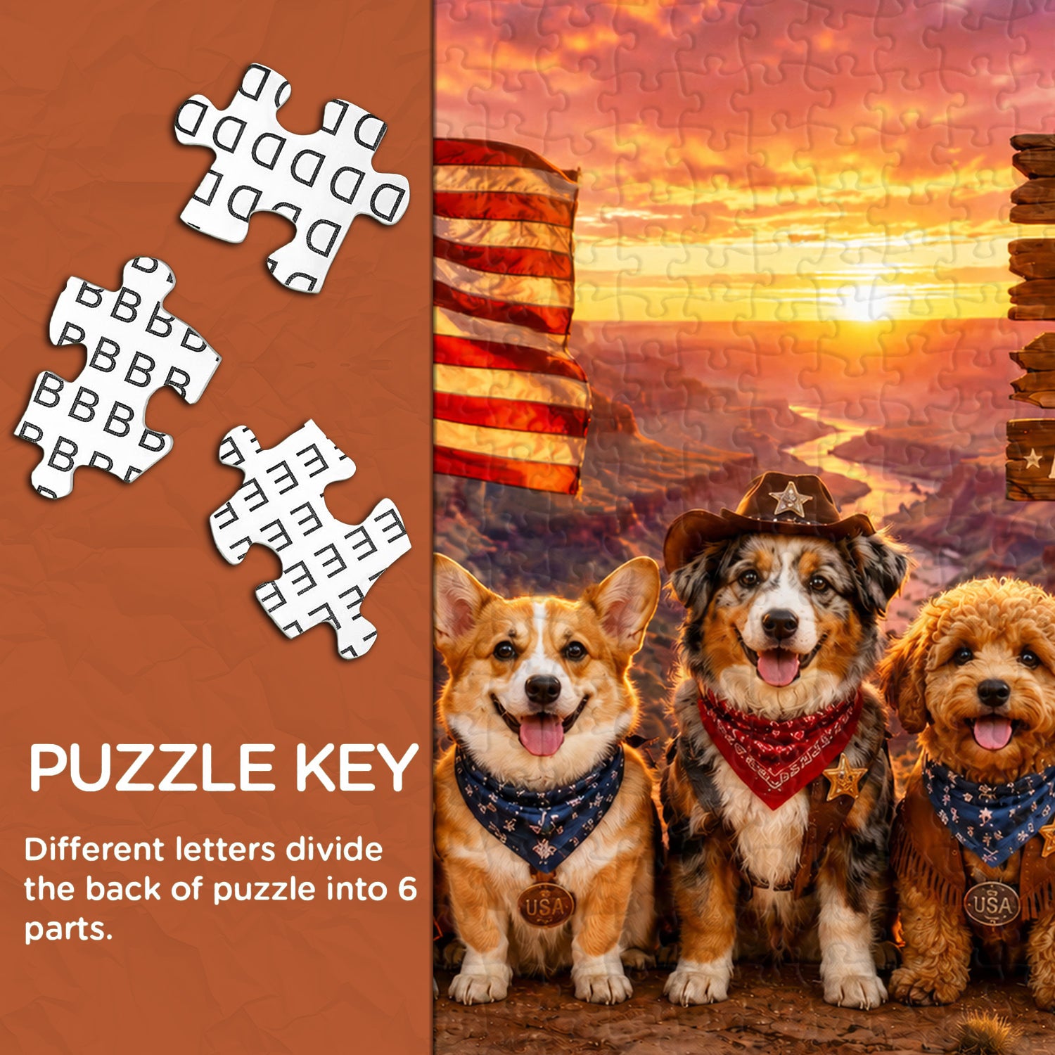 Puzzle Cowboy Dog Crew 1000 pezzi
