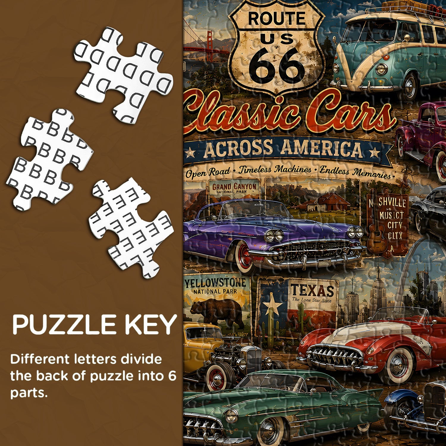 Vintage Classic Cars Jigsaw Puzzle 1000 Pieces