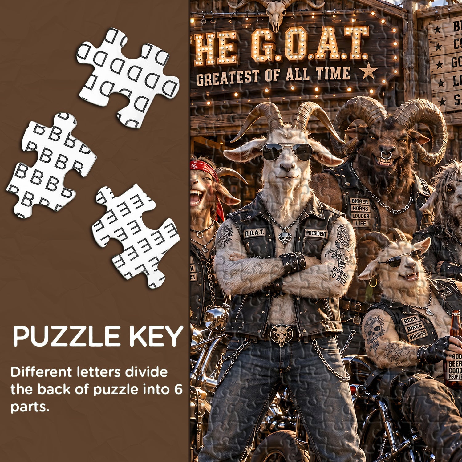 Puzzle Gang de Motards de Chèvre Sauvage 1000 Pièces