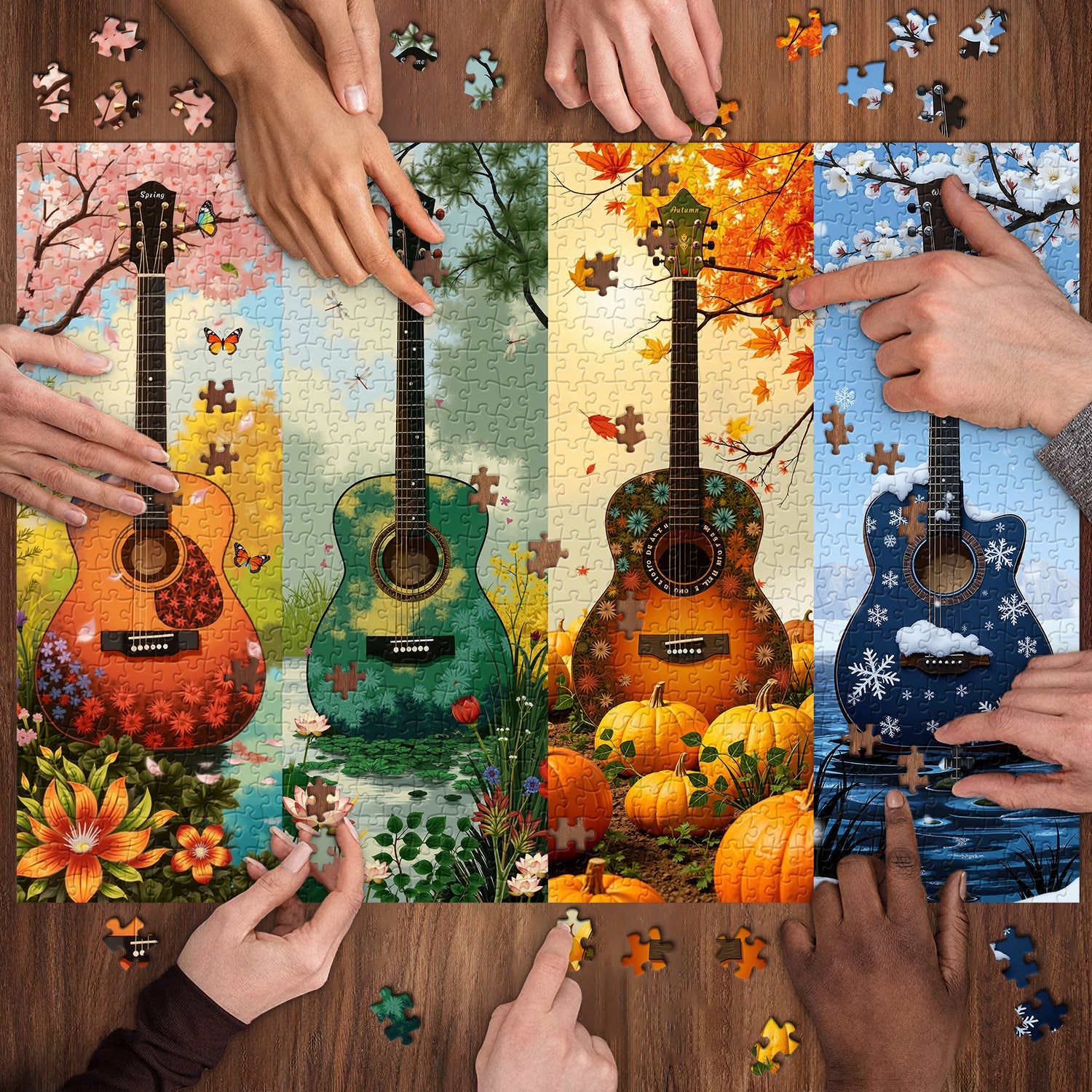 Puzzle per chitarra delle quattro stagioni, 1000 pezzi