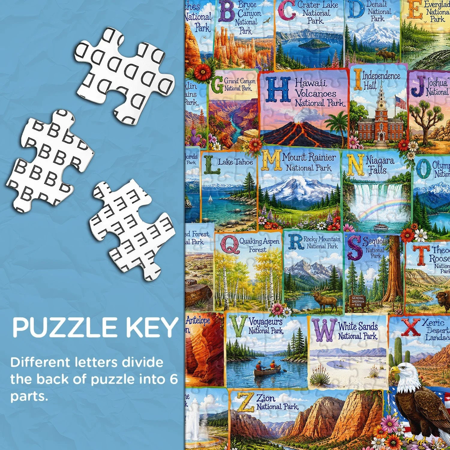 National Park Alphabet Jigsaw Puzzle 1000 Piece