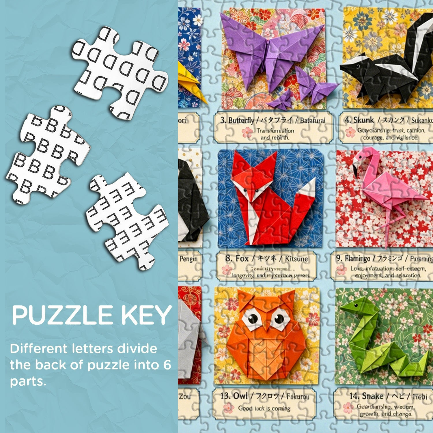 Origami Animal Blessings Puzzle 1000 Teile