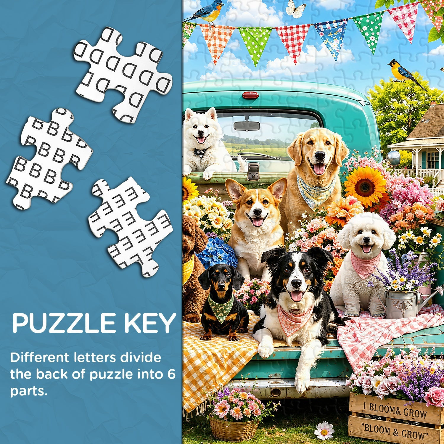 Truck Full Puppies Jigsaw Puzzle 1000 Pieces