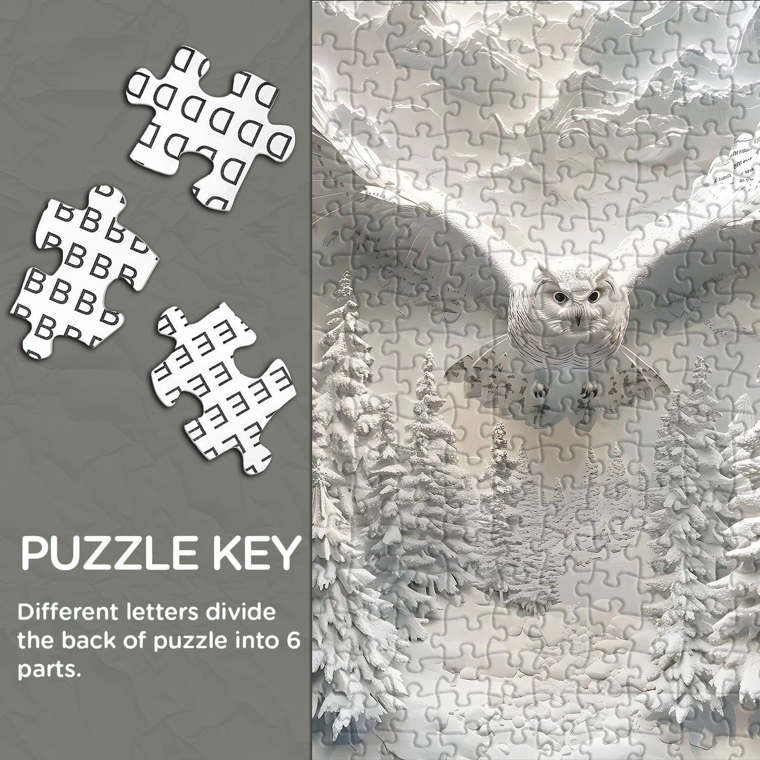 Puzzle Gufo Nella Neve 1000 Pezzi
