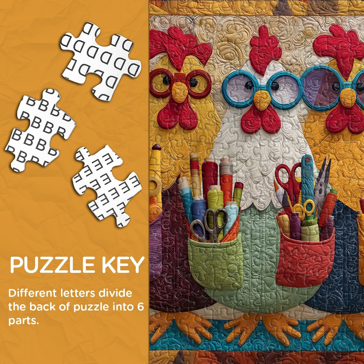 Sewing Chicken Jigsaw Puzzle 1000 Pieces