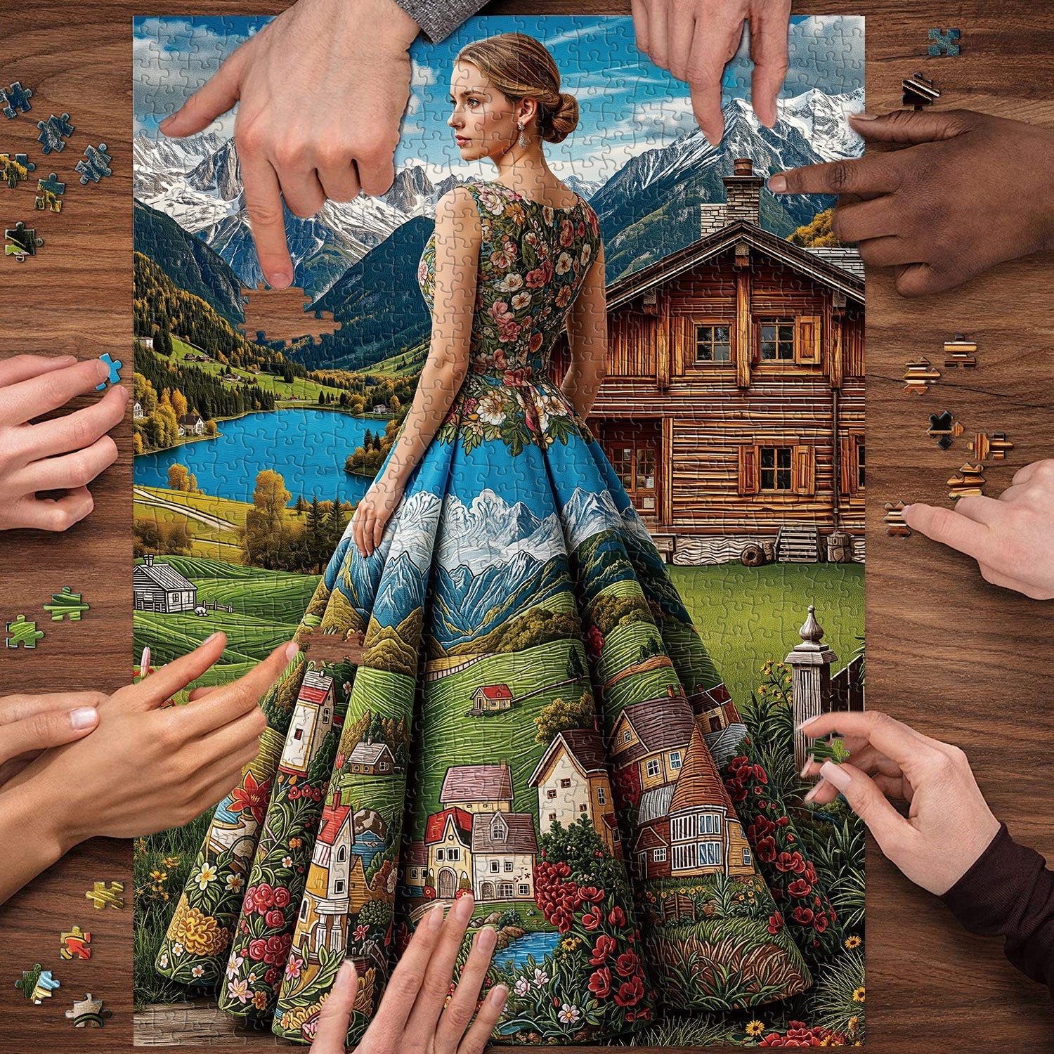 Scenic Lady Jigsaw Puzzle 1000 Pieces