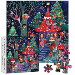 Enchanted Christmas Forest Friends Jigsaw Puzzle 1000 Pieces