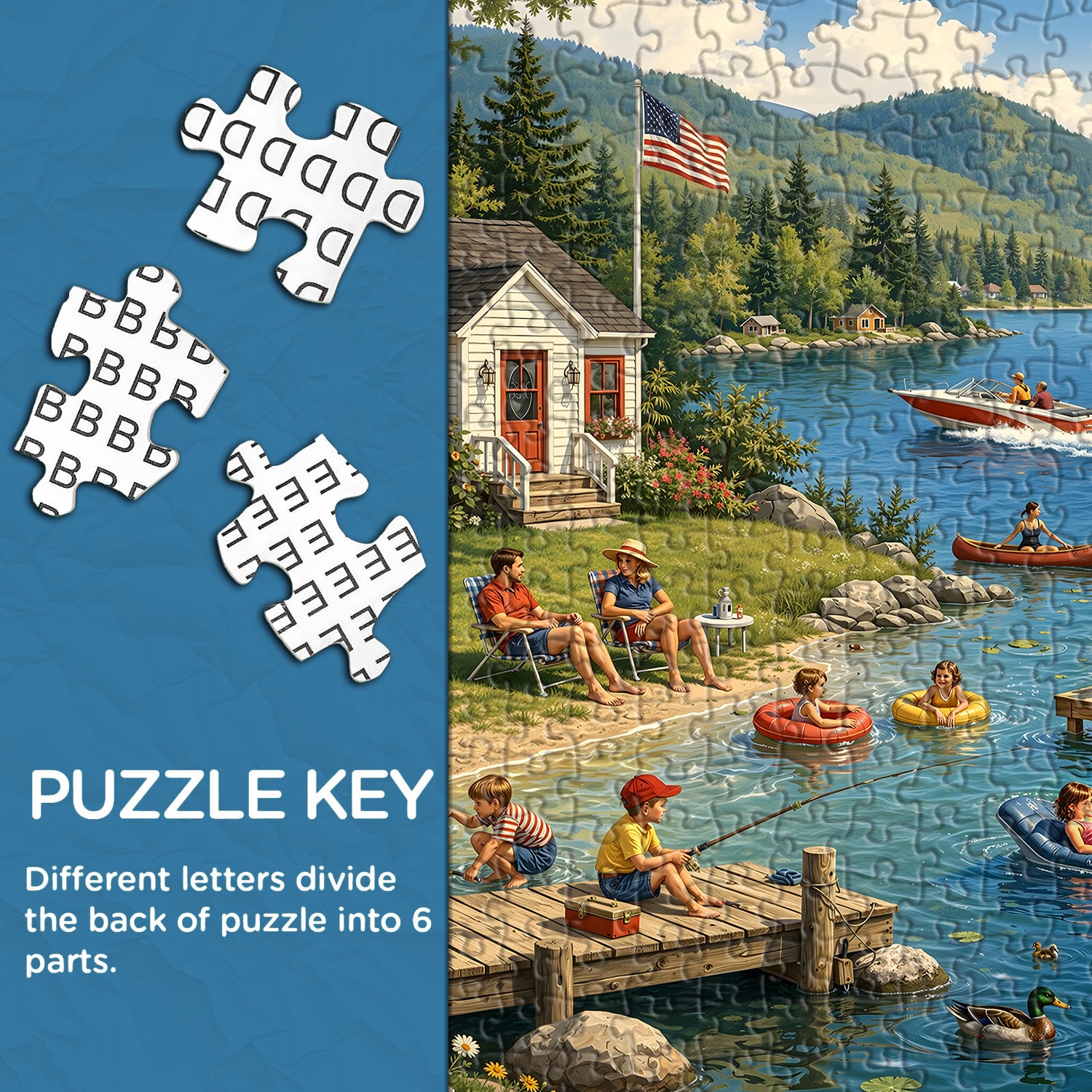 Lake Cabin Summer Jigsaw Puzzle 1000 Pieces