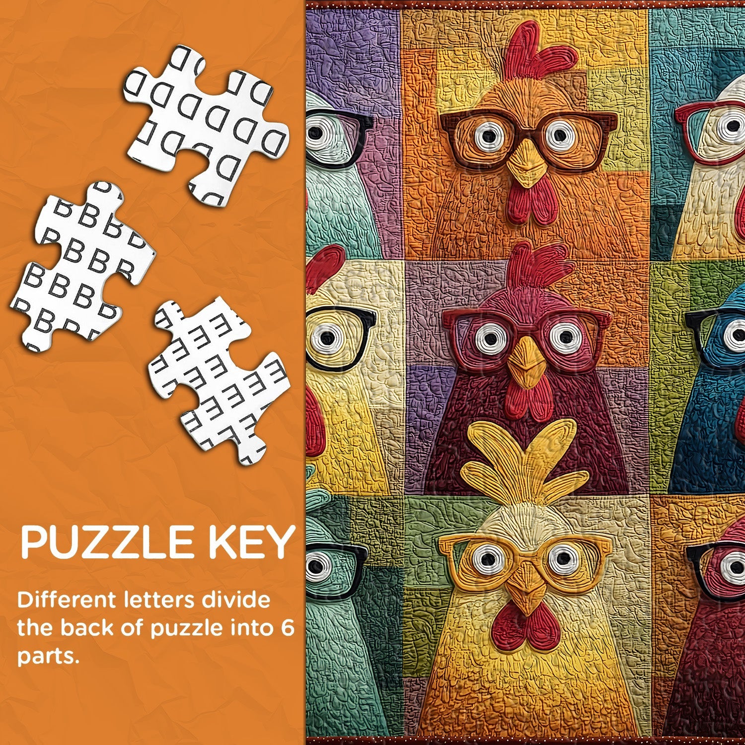 Stoff-Huhn-Spaß-Puzzle, 1000 Teile
