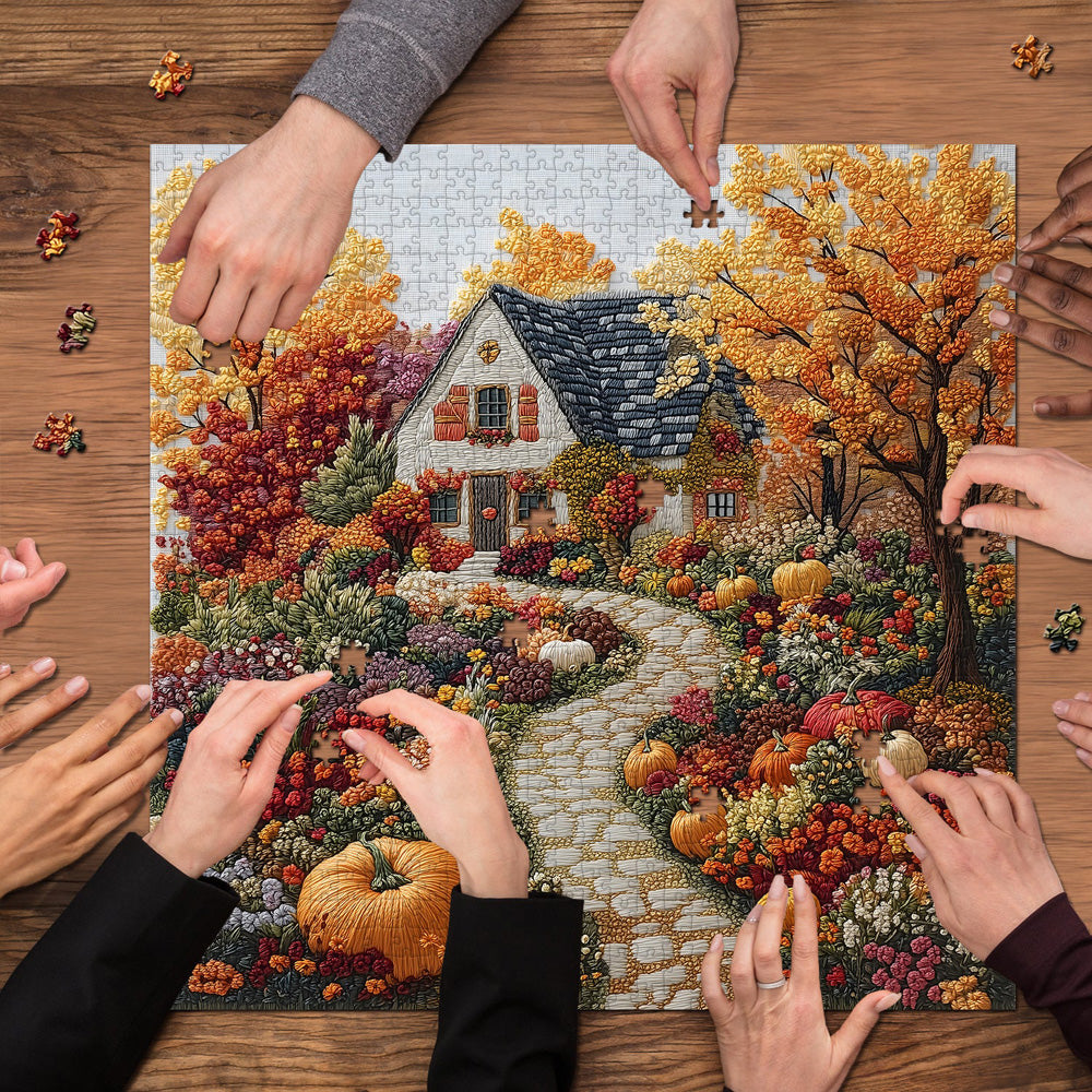 Autumn Cottage Garden Jigsaw Puzzle 1000 Pieces