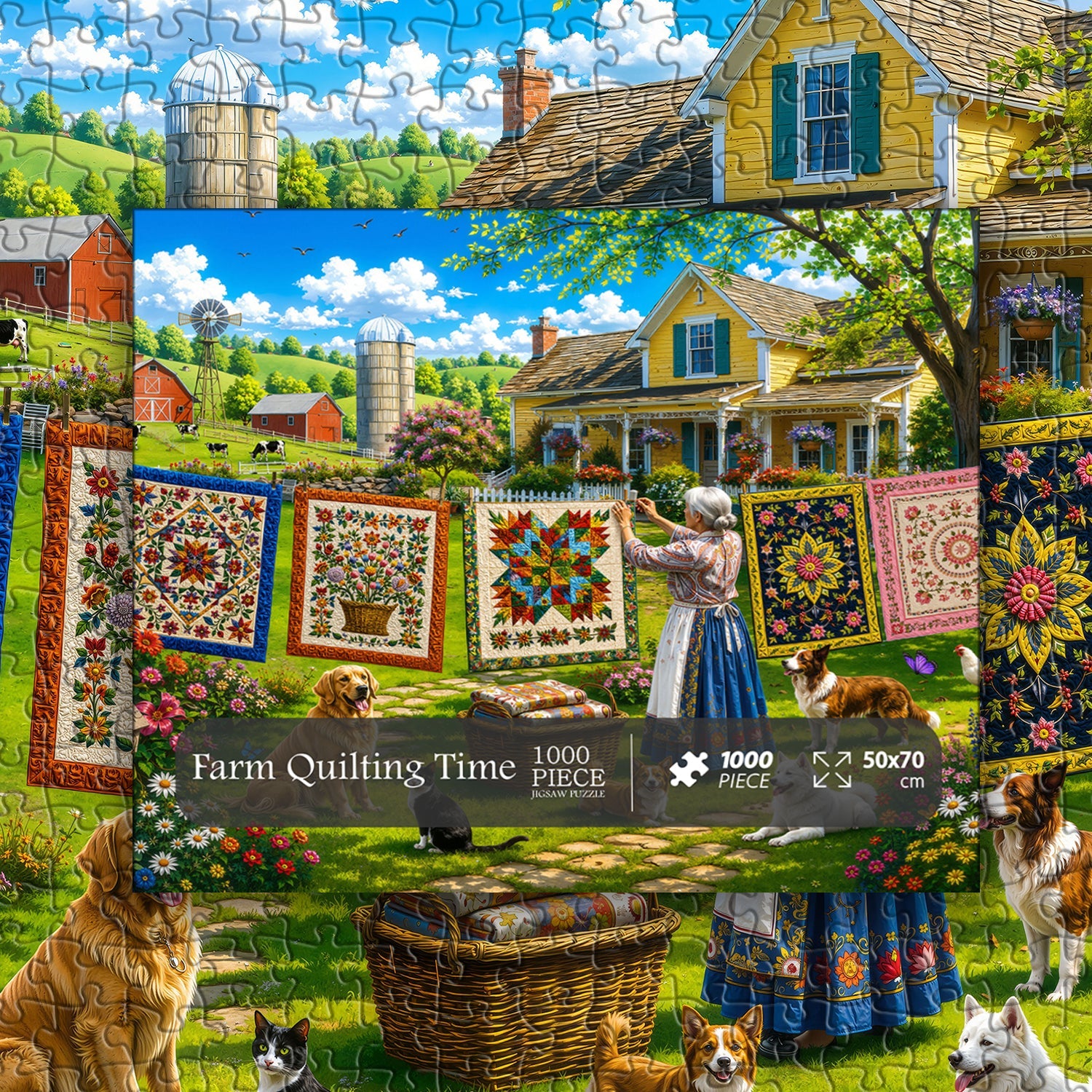 Puzzle Farm Quilting Time 1000 pezzi