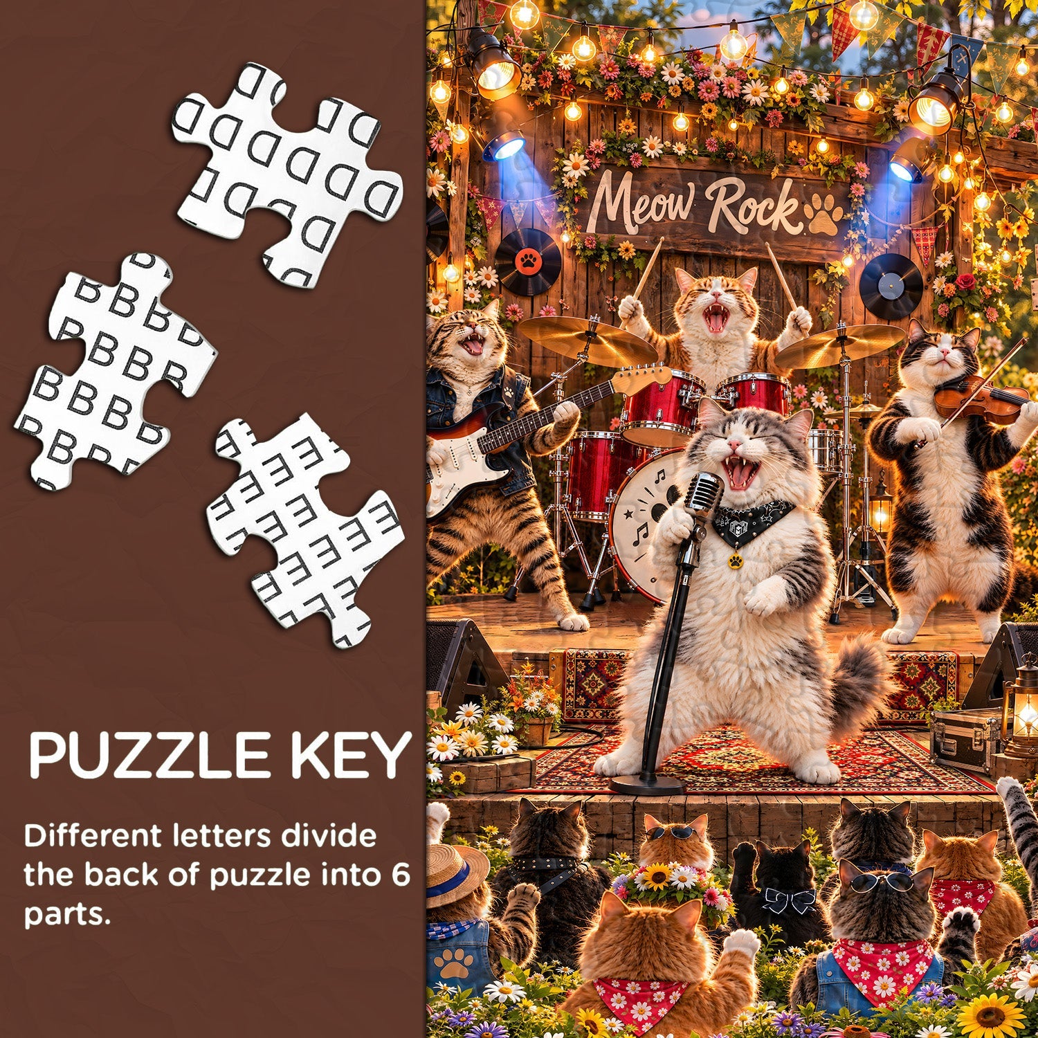 Garden Rock Cats Jigsaw Puzzle 1000 Pieces