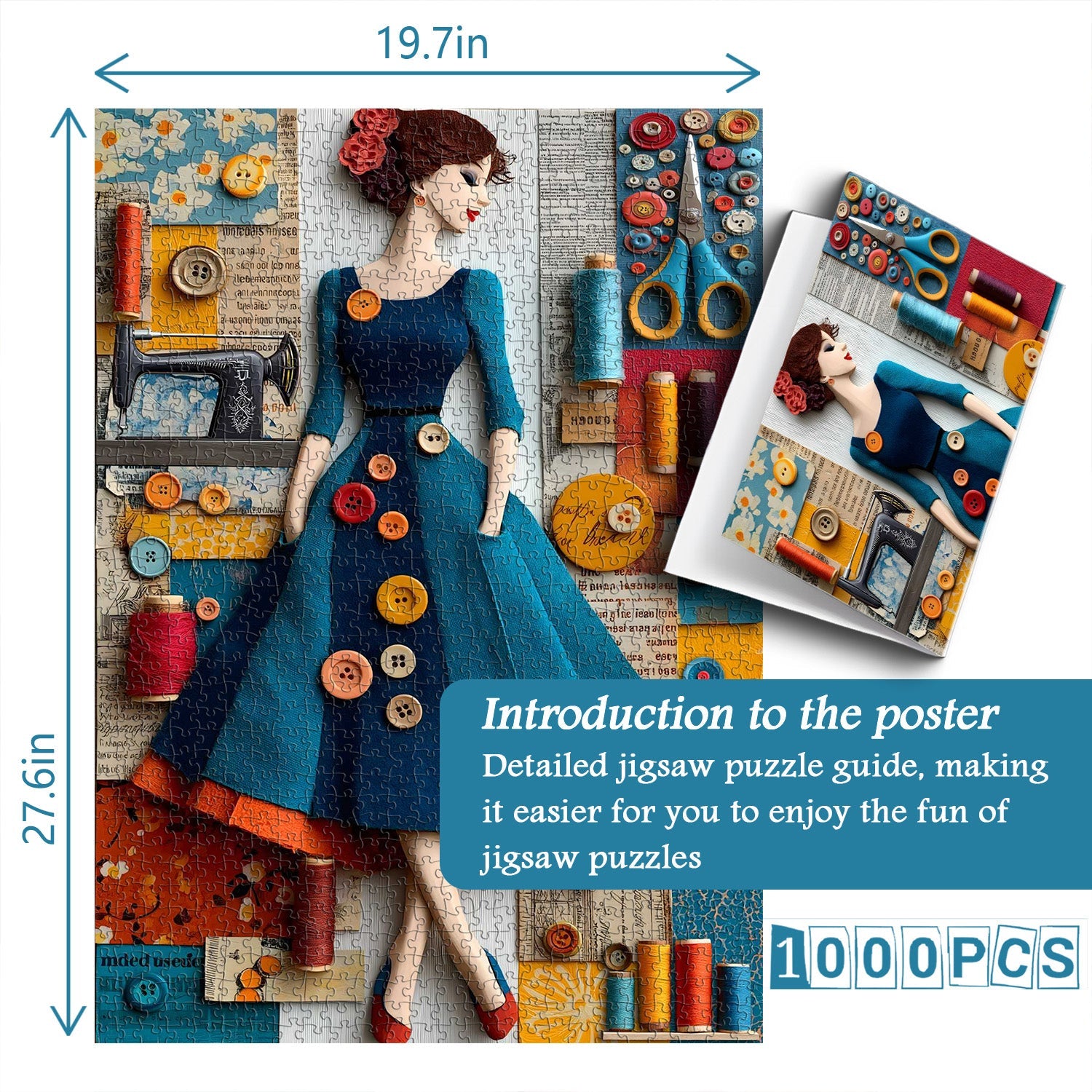 Puzzle Muse de Couture Vintage 1000 pièces
