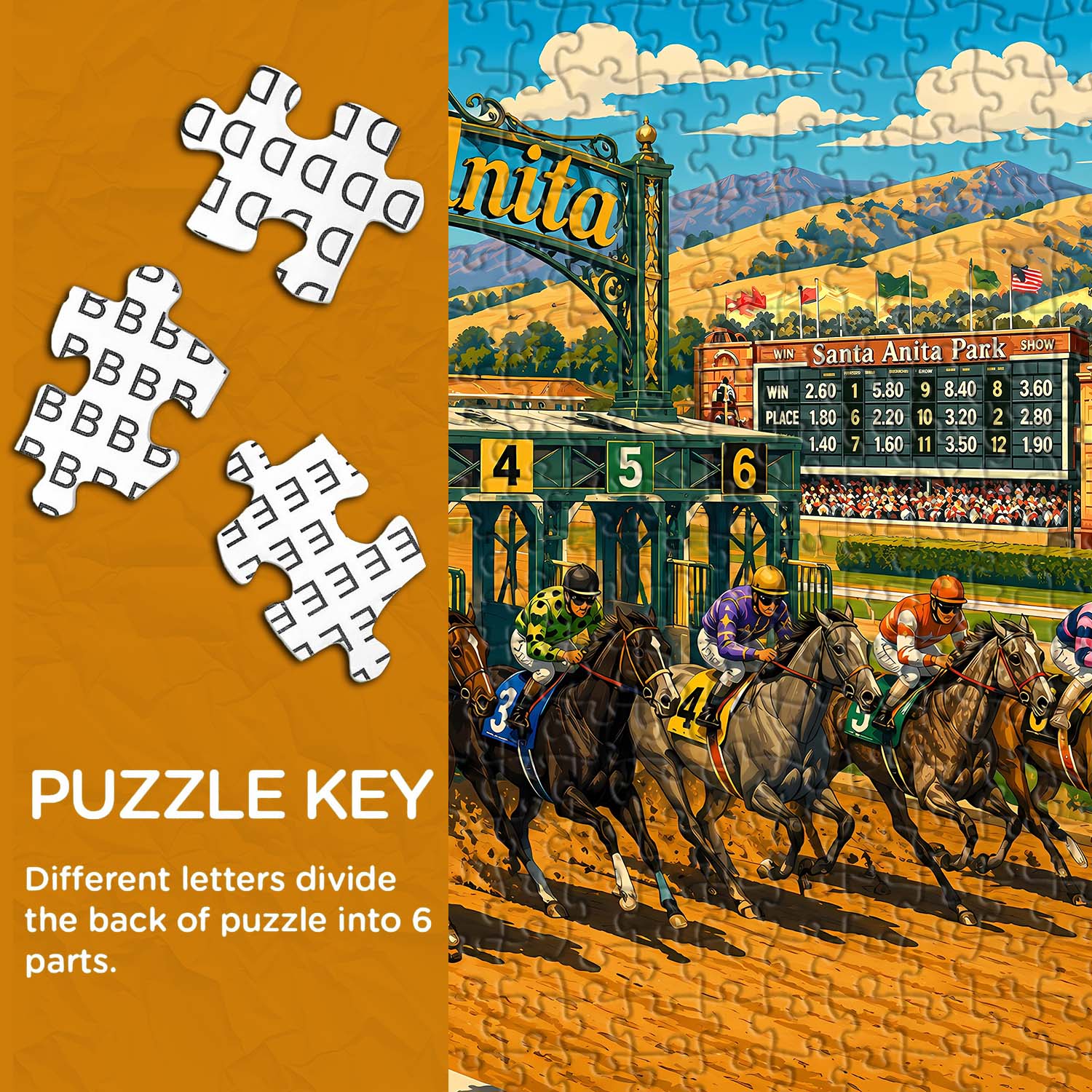 Puzzle Galop doré 1000 pièces
