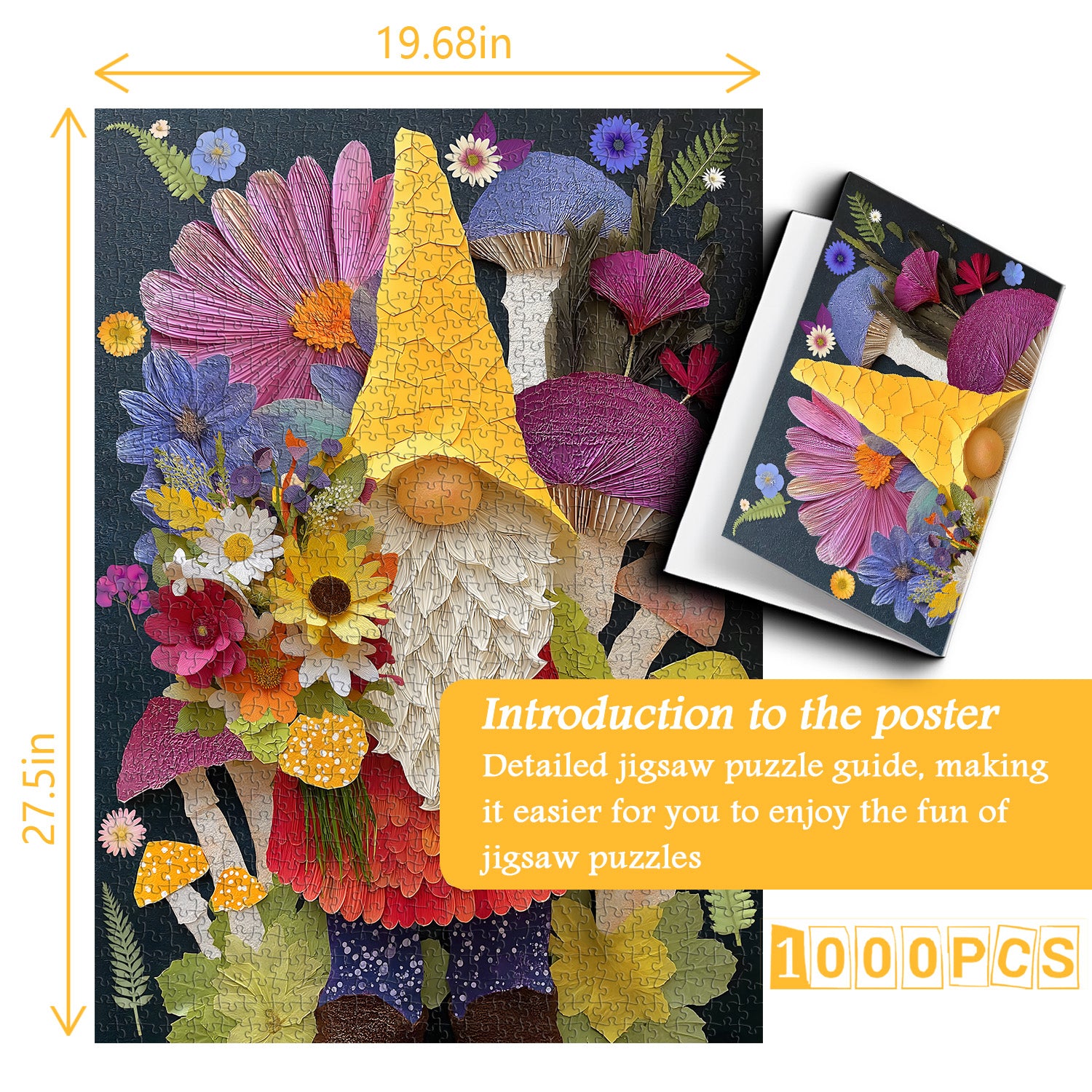 Puzzle Fiori e Gnomi 1000 Pezzi