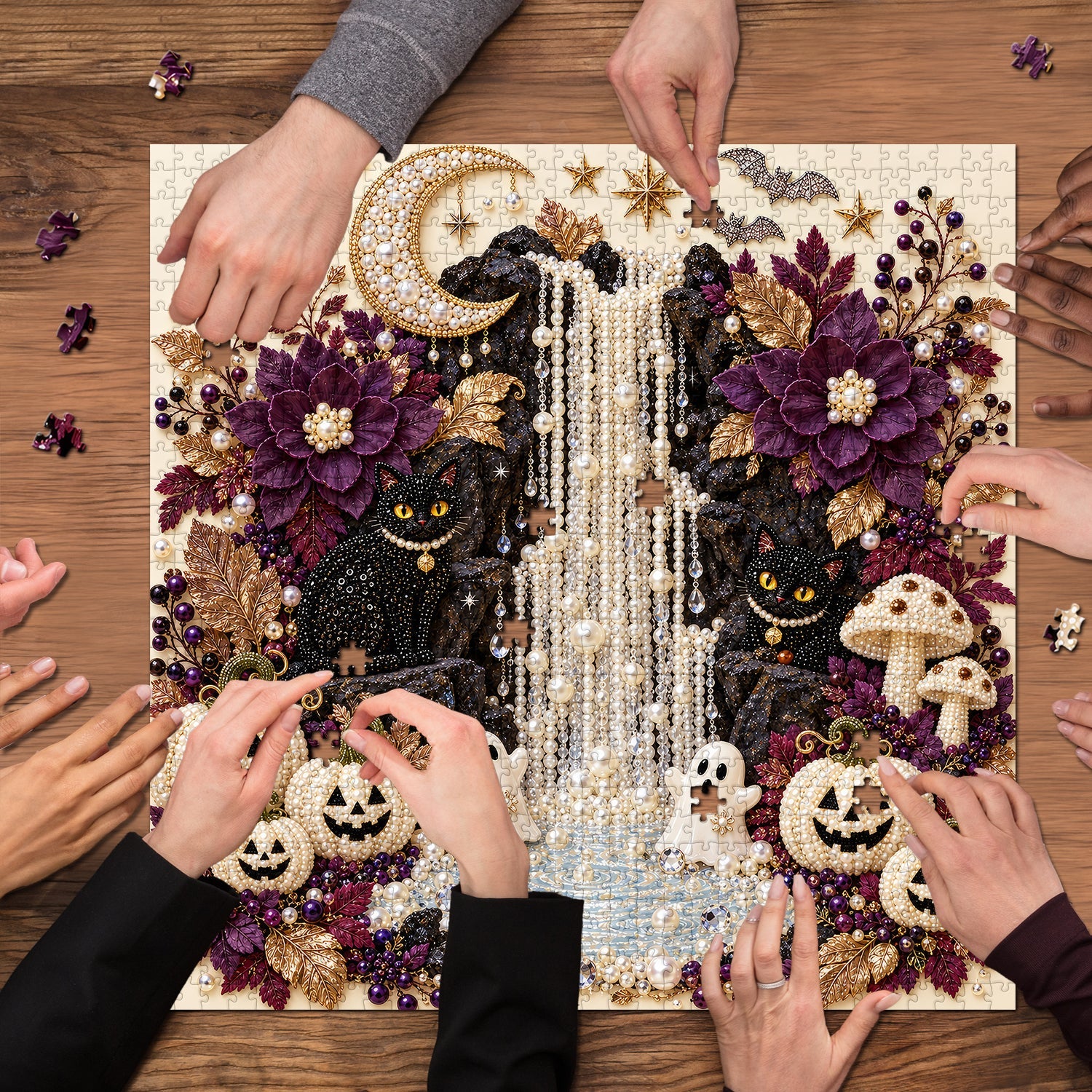 Halloween-Kunstpuzzle mit Perlen, 1000 Teile