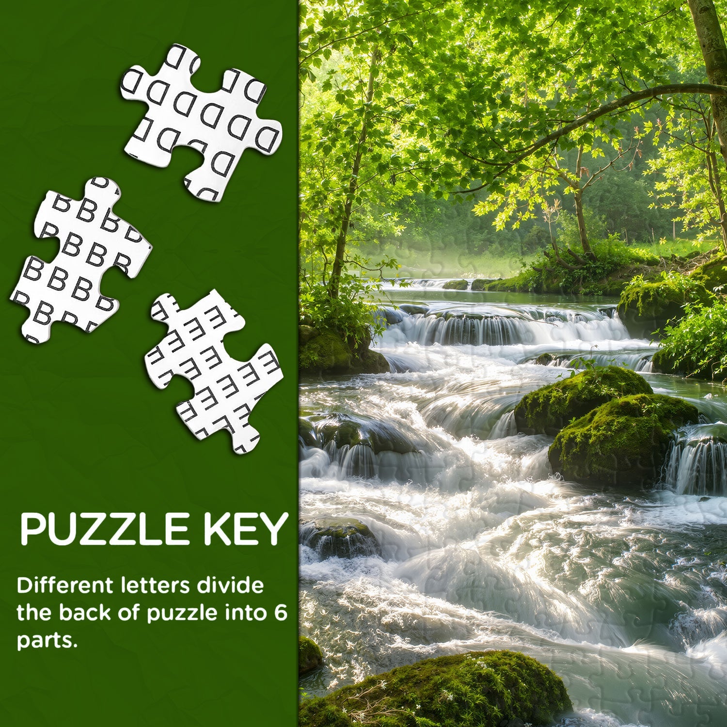 Green Forest Waterfall Jigsaw Puzzle 1000 Pieces