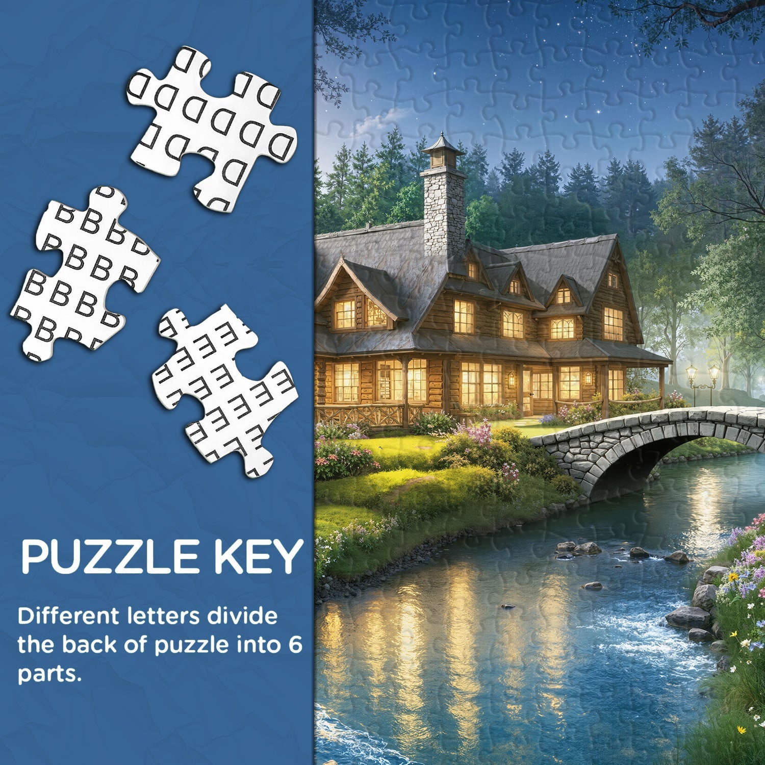 Twilight Cabin Glow Jigsaw Puzzle 1000 Pieces